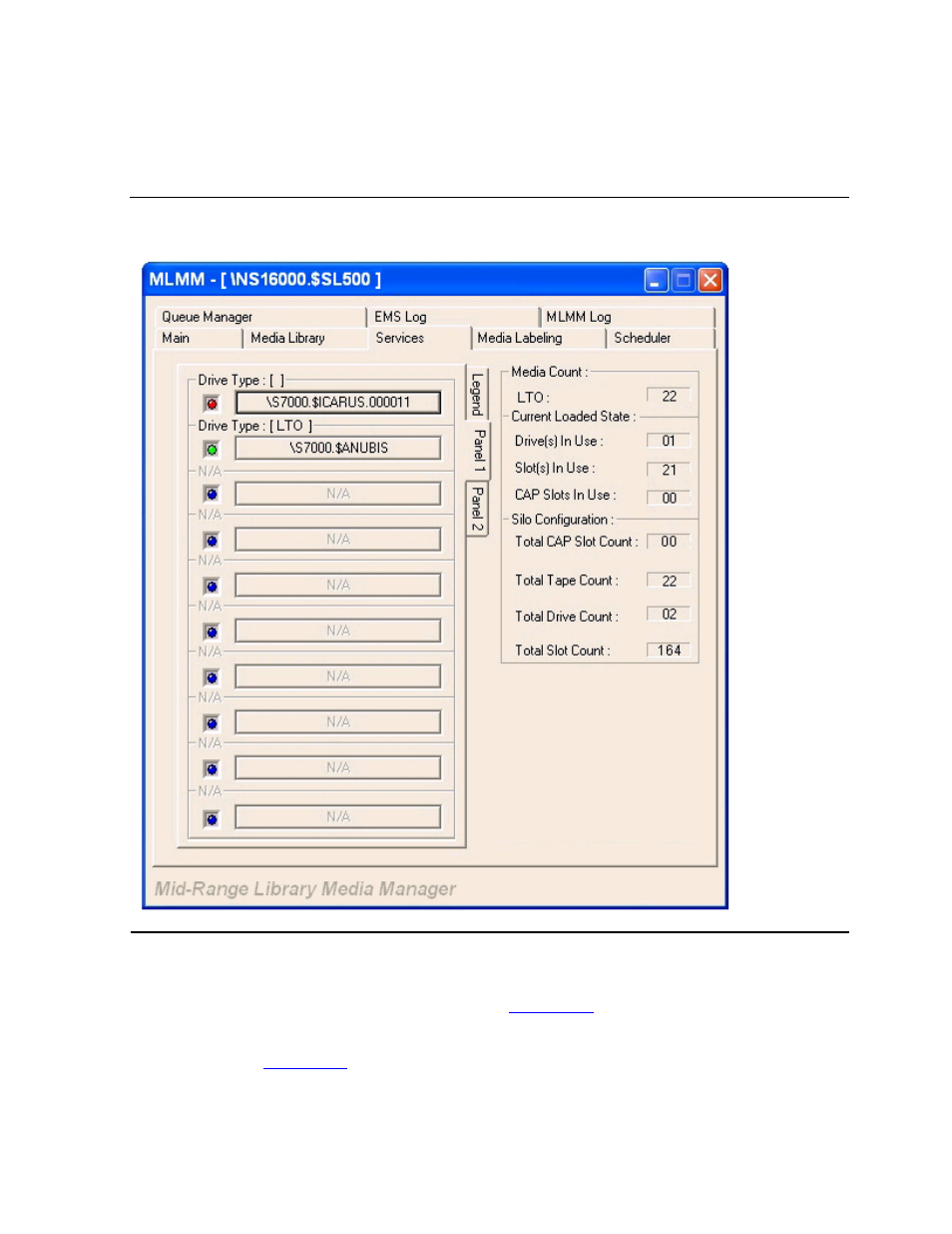 Figure 6-8, Services tab - panels, Panel tabs | HP Integrity NonStop H-Series User Manual | Page 93 / 212