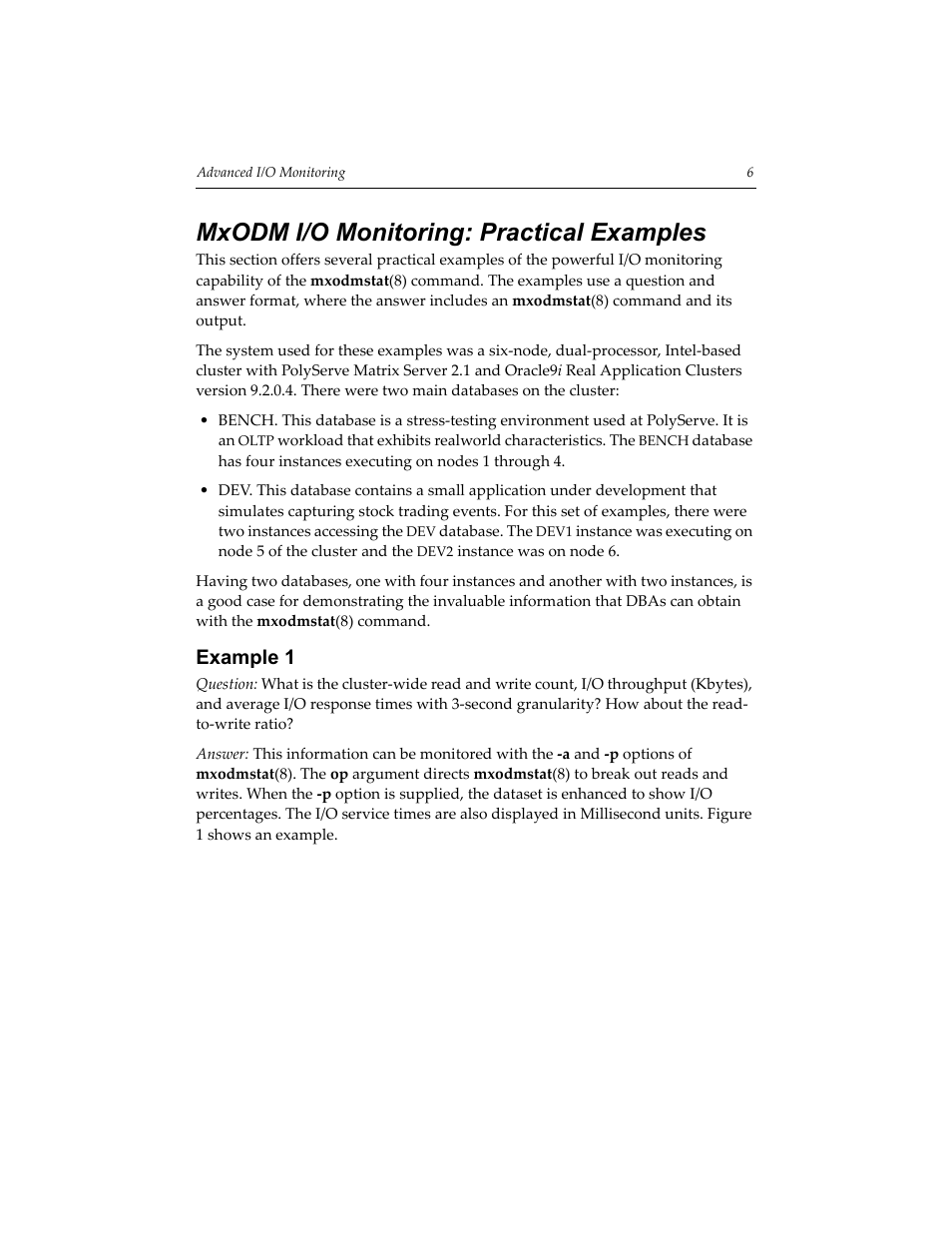 Mxodm i/o monitoring: practical examples, Example 1 | HP PolyServe Software User Manual | Page 9 / 14