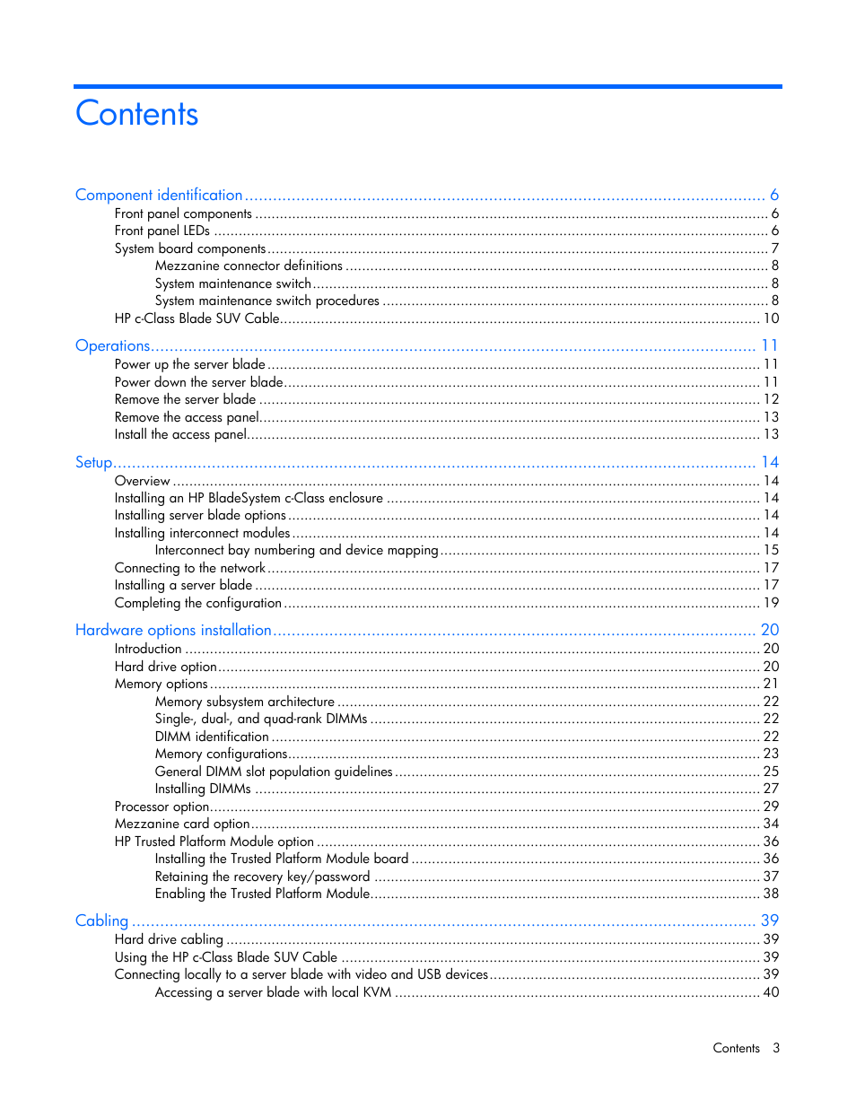 HP ProLiant BL490c G6 Server-Blade User Manual | Page 3 / 100