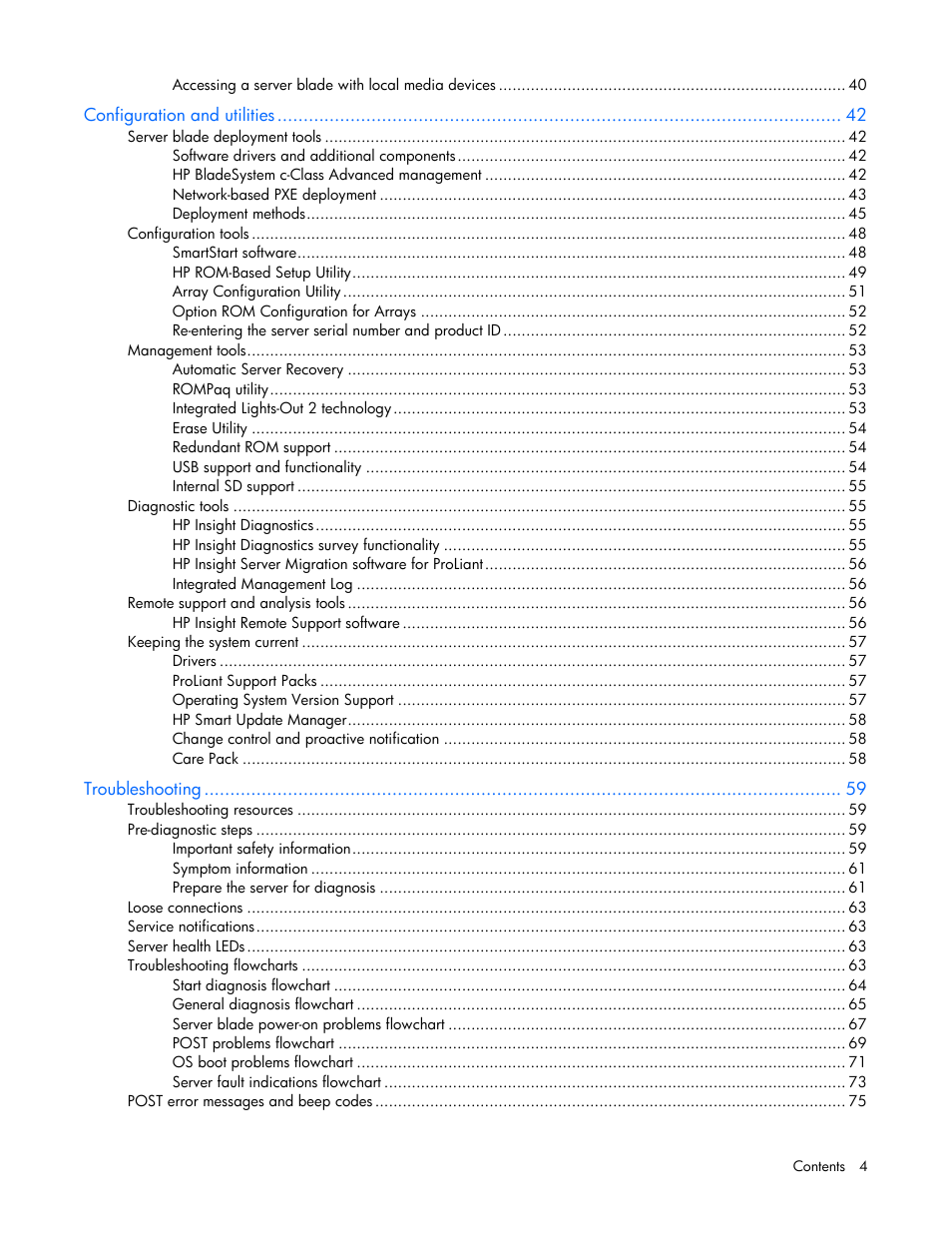 HP ProLiant BL490c G6 Server-Blade User Manual | Page 4 / 100