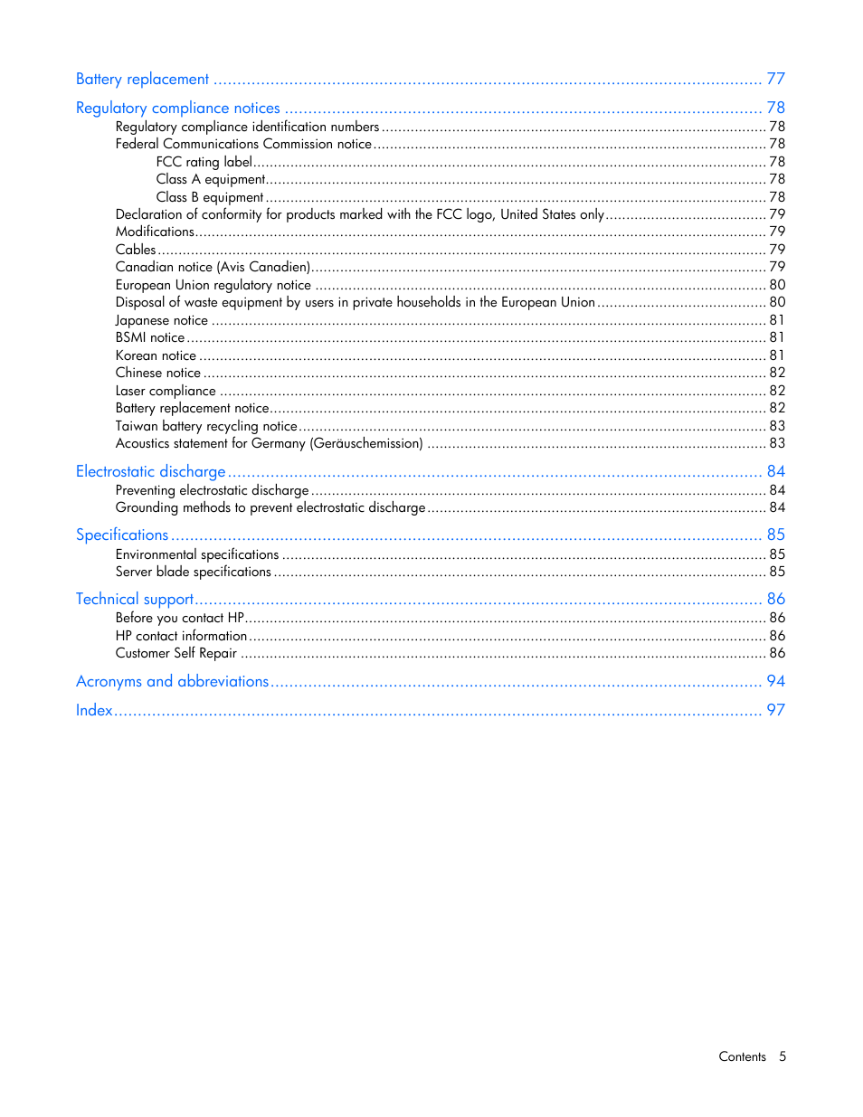 HP ProLiant BL490c G6 Server-Blade User Manual | Page 5 / 100