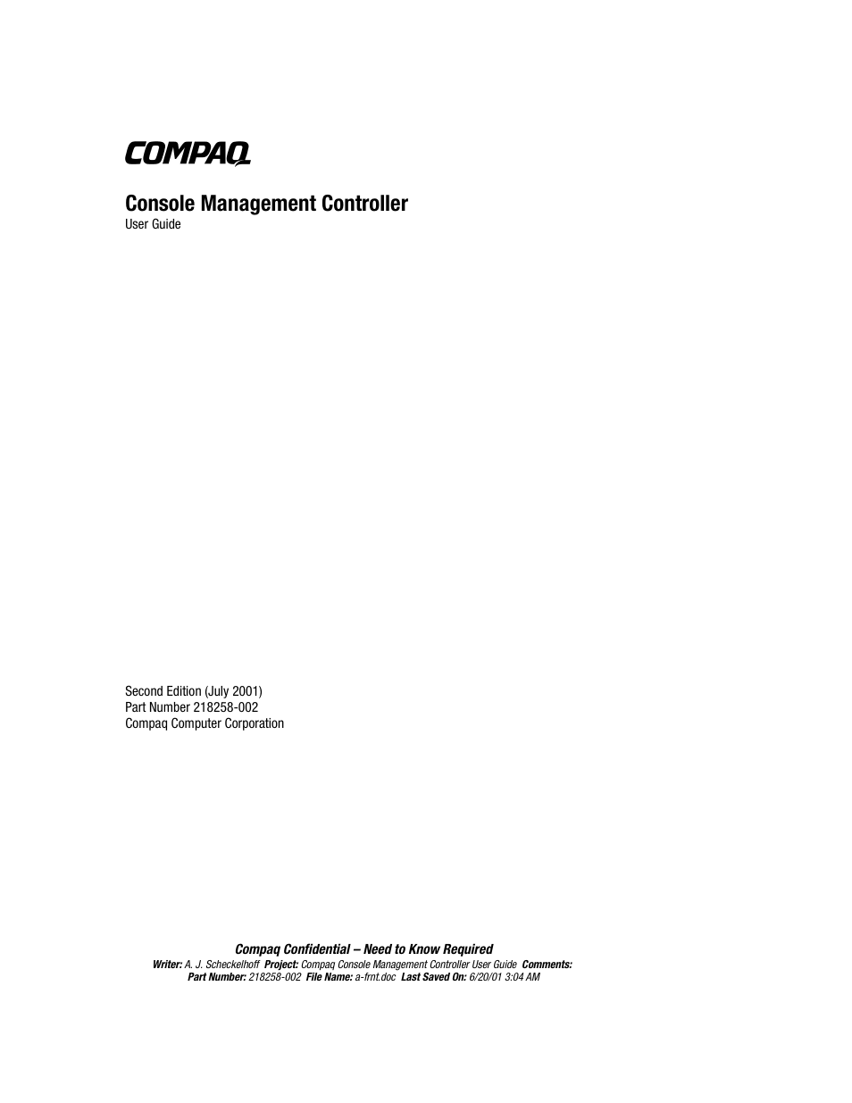 HP Console Management Controller User Manual | 108 pages