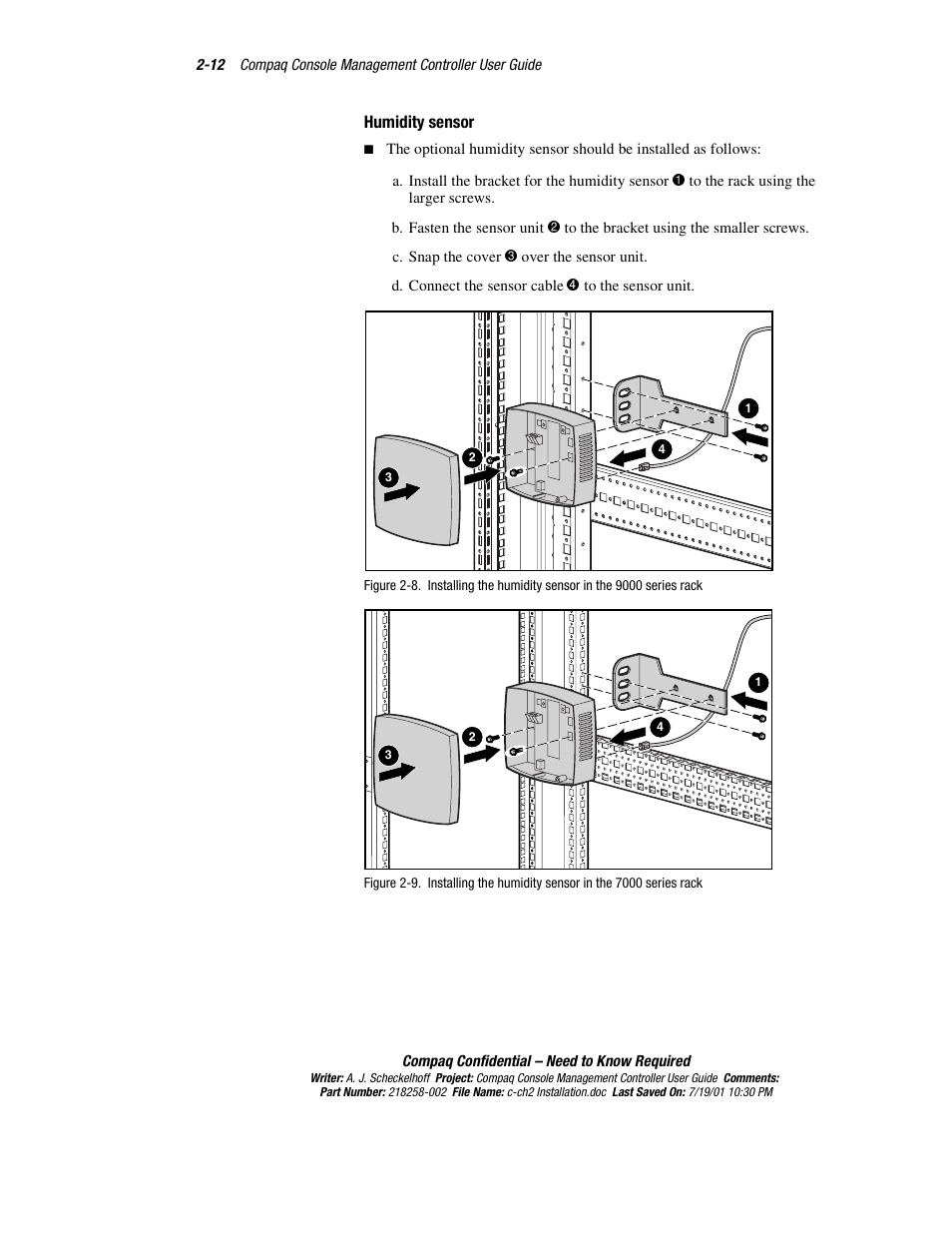 Humidity sensor | HP Console Management Controller User Manual | Page 30 / 108