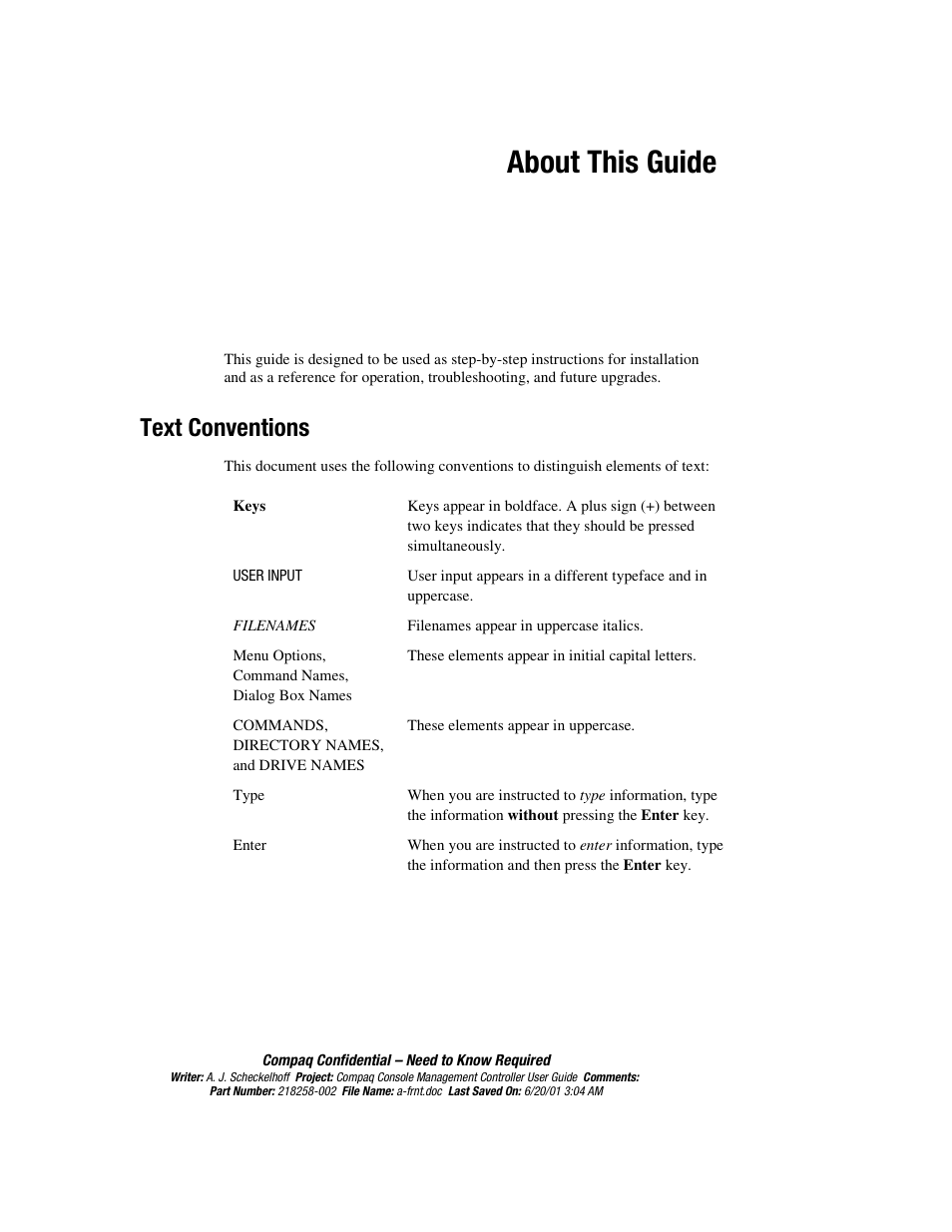 About this guide, Text conventions | HP Console Management Controller User Manual | Page 7 / 108