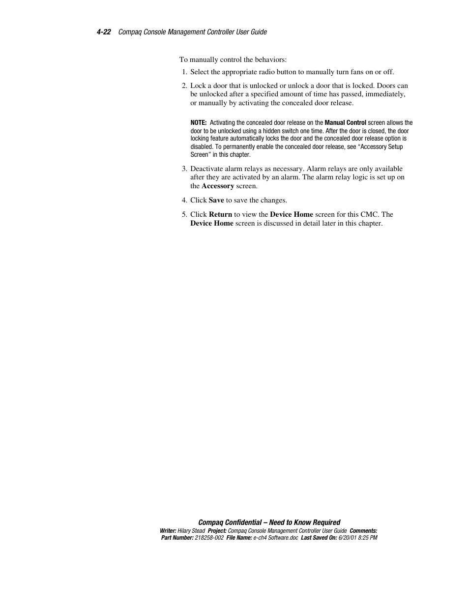 Log screen -22, Device monitoring -22 | HP Console Management Controller User Manual | Page 72 / 108