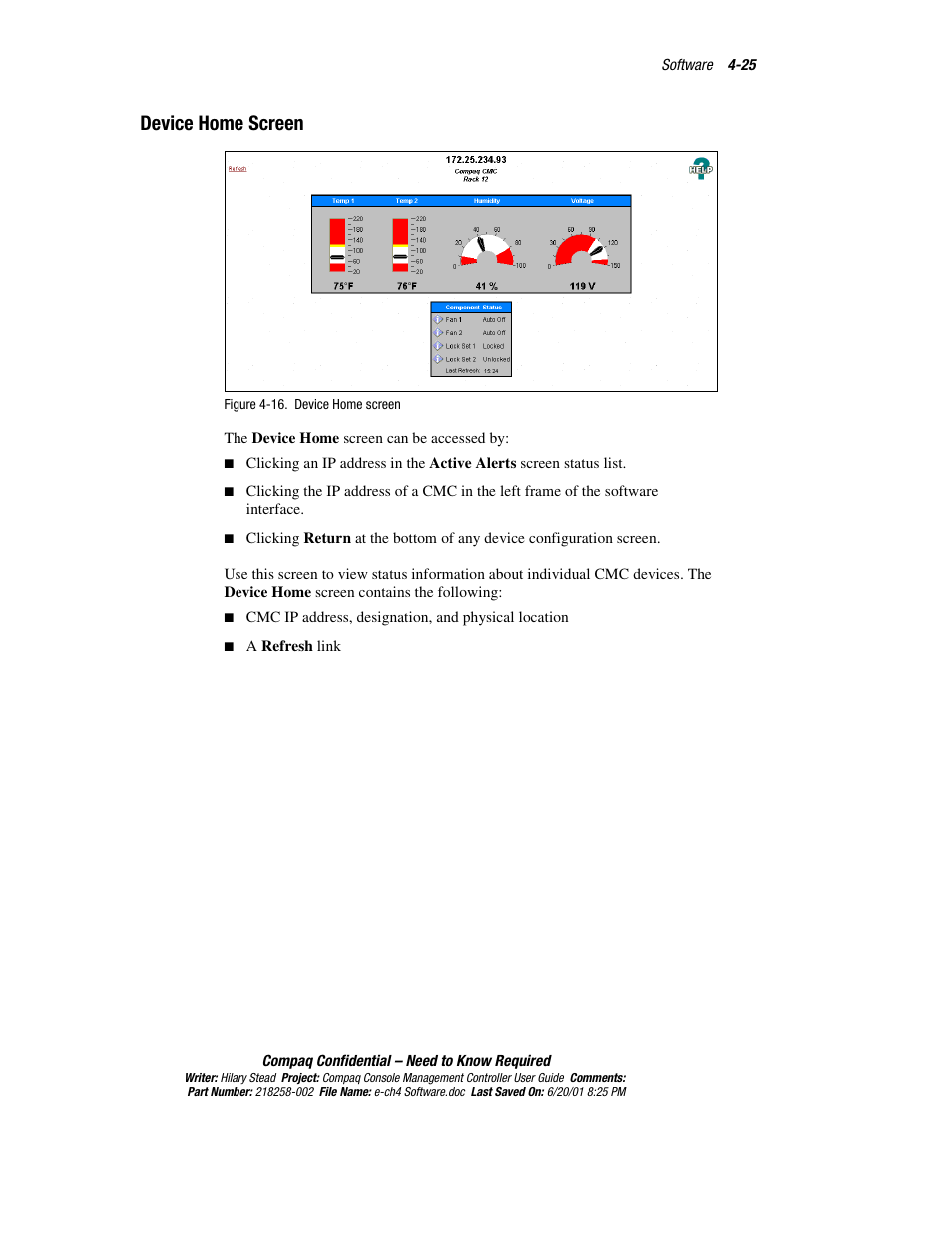 Device home screen | HP Console Management Controller User Manual | Page 75 / 108