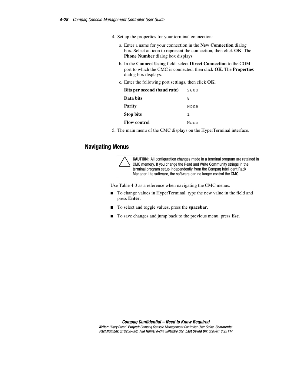 Navigating menus | HP Console Management Controller User Manual | Page 78 / 108