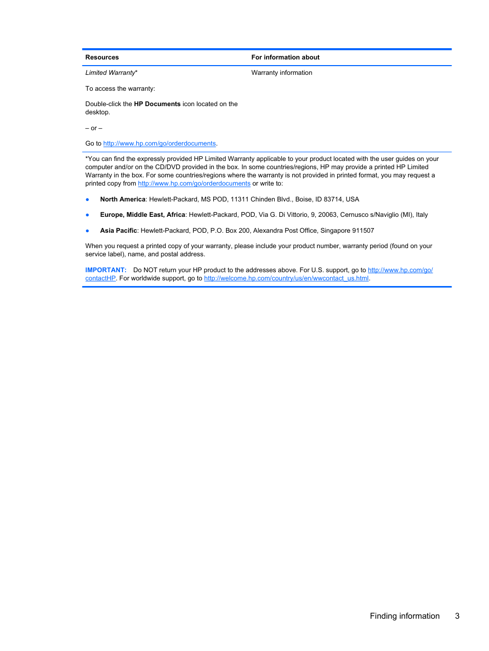 Finding information 3 | HP EliteBook 8470w Mobile Workstation User Manual | Page 13 / 113