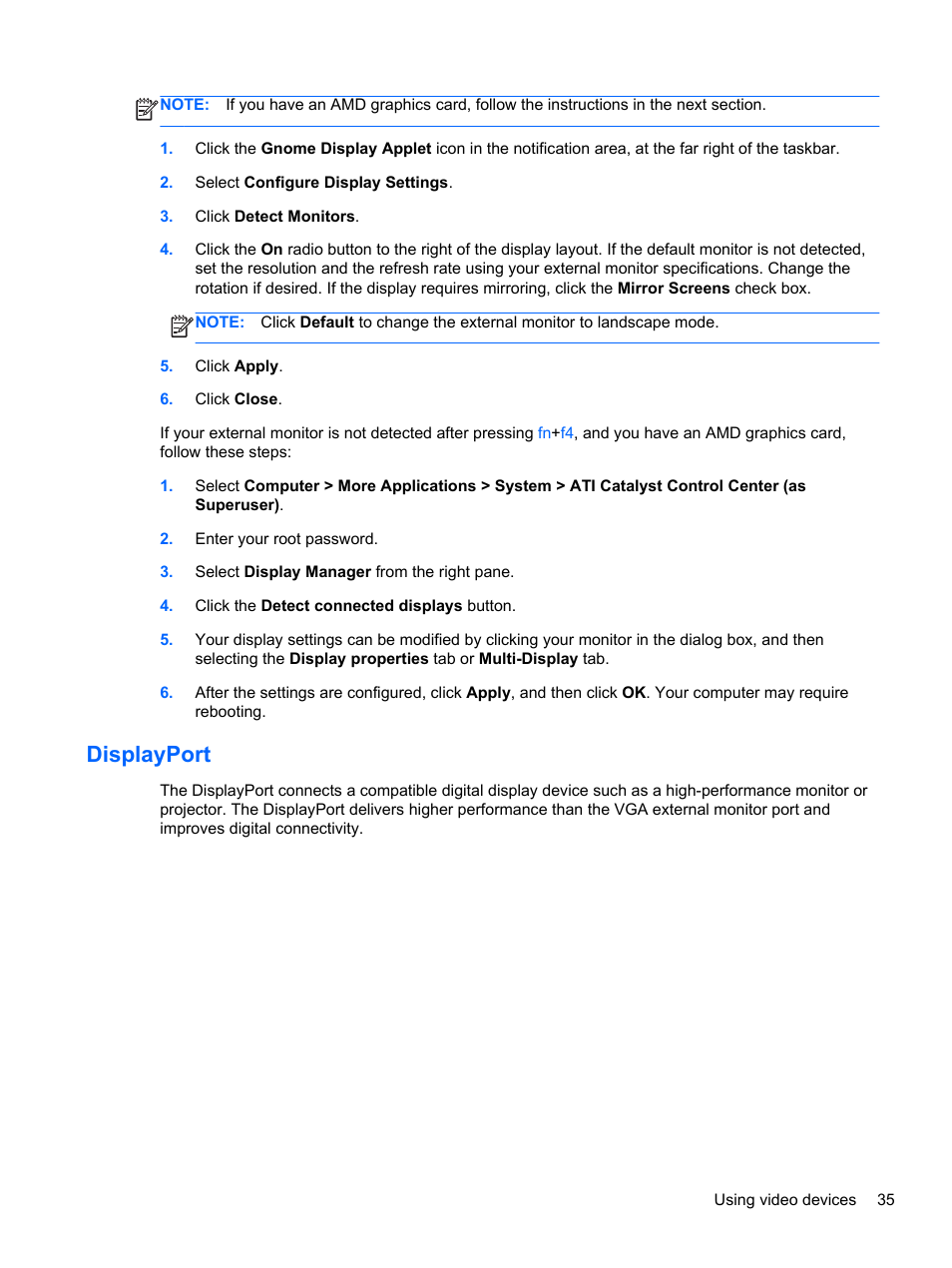 Displayport | HP EliteBook 8470w Mobile Workstation User Manual | Page 45 / 113