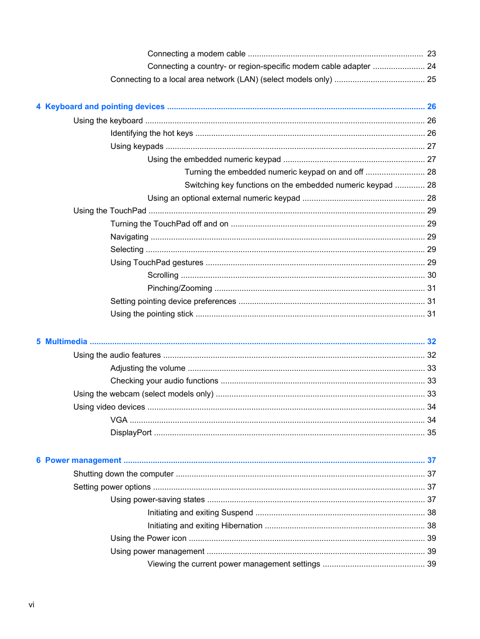 HP EliteBook 8470w Mobile Workstation User Manual | Page 6 / 113