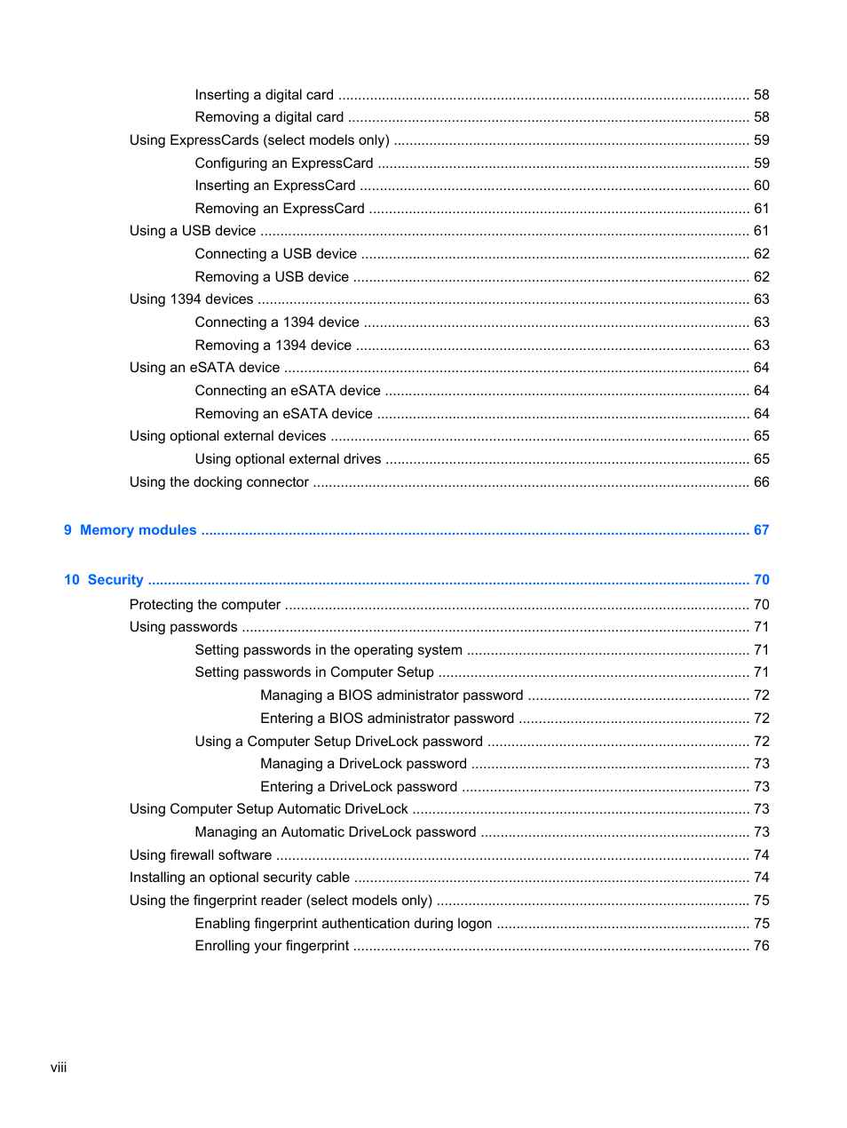 HP EliteBook 8470w Mobile Workstation User Manual | Page 8 / 113