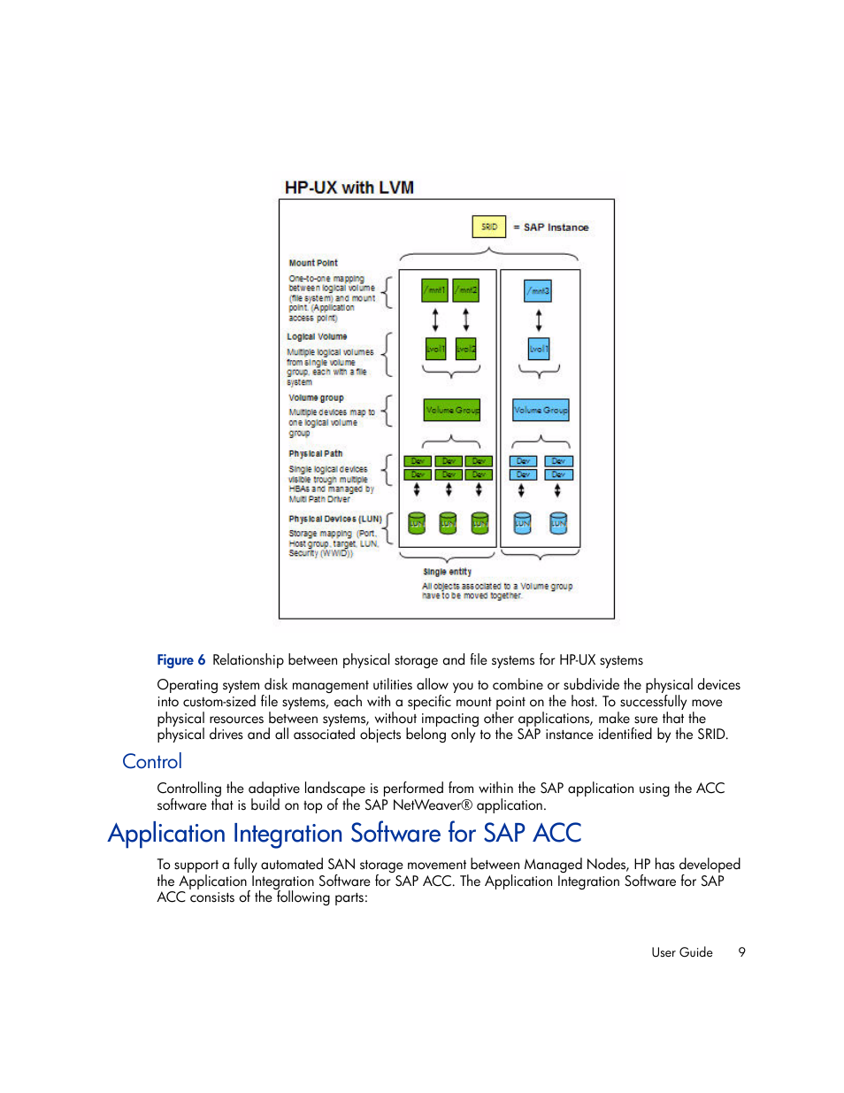 Control, Application integration software for sap acc | HP Storage Essentials Enterprise Edition Software User Manual | Page 21 / 66