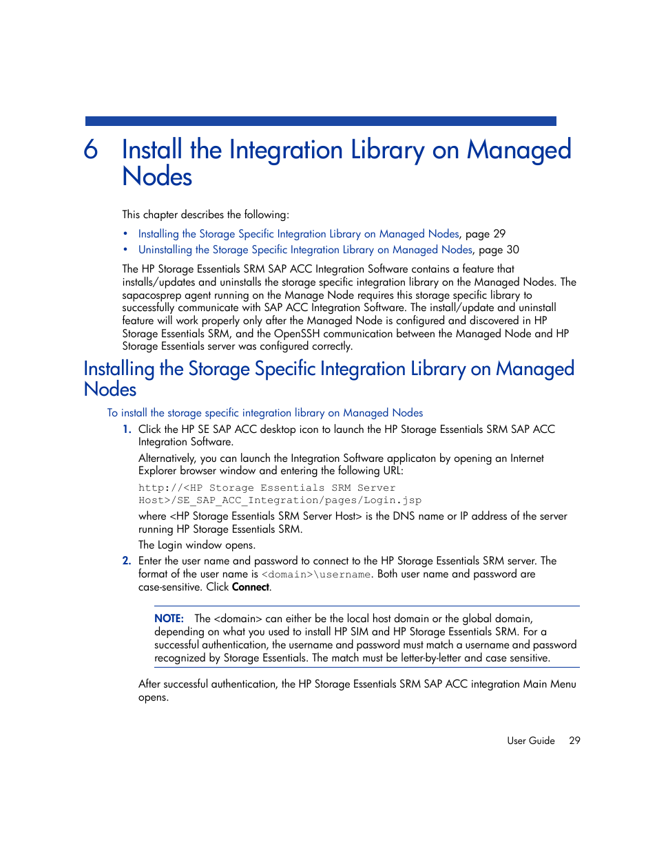 Install the integration library on managed nodes, 6 install the integration library on managed nodes | HP Storage Essentials Enterprise Edition Software User Manual | Page 41 / 66