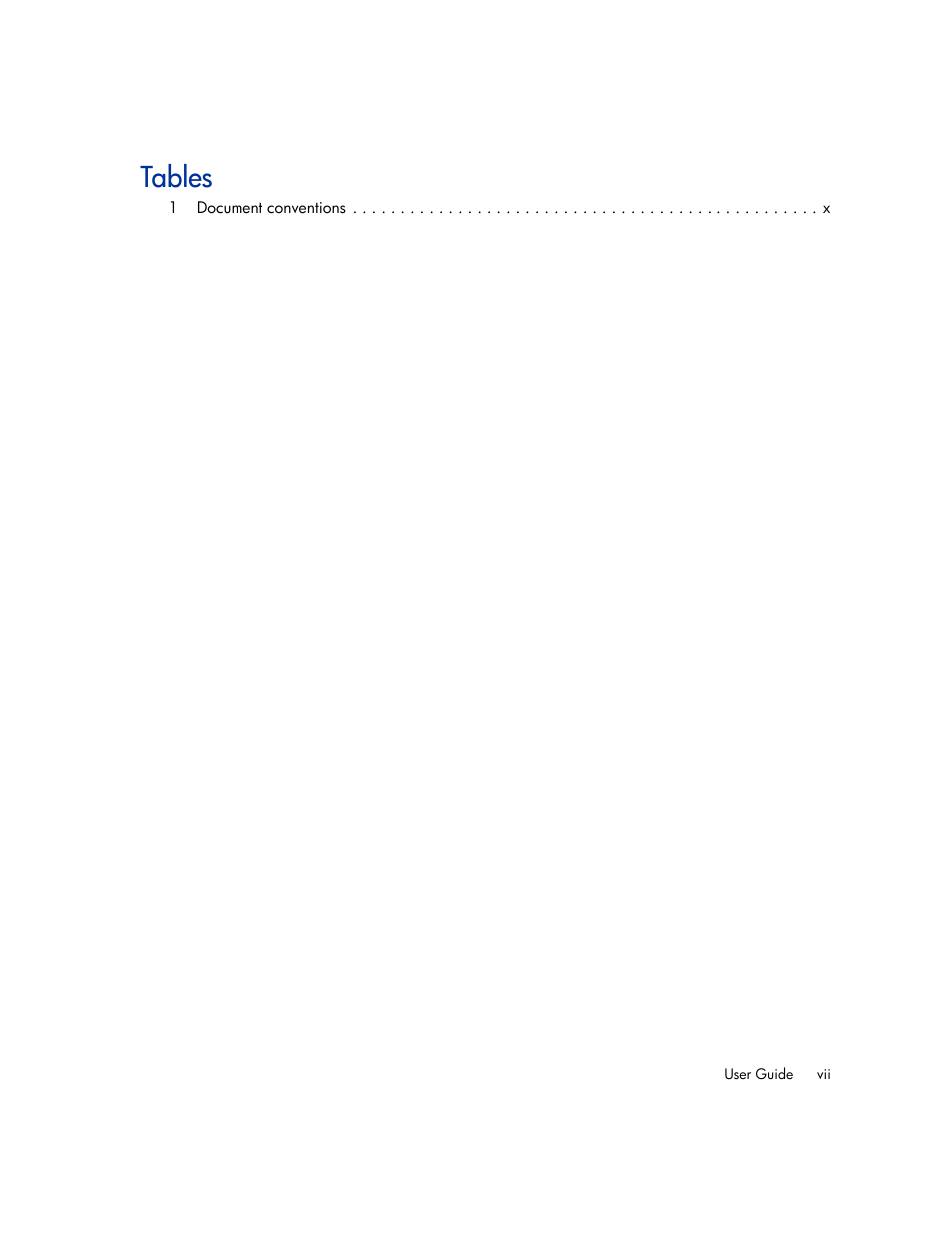 Tables | HP Storage Essentials Enterprise Edition Software User Manual | Page 7 / 66