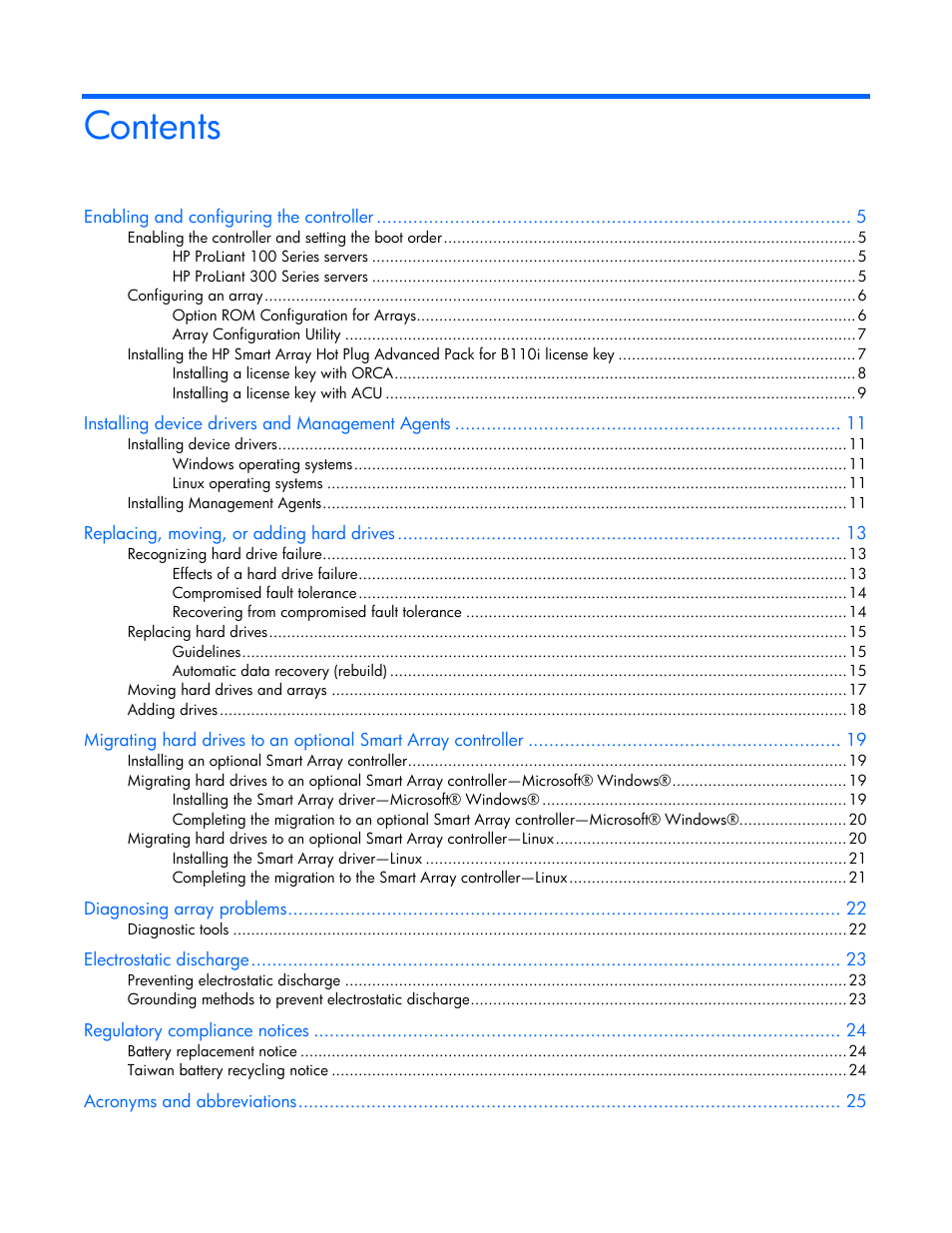 HP Smart Array B110i SATA RAID-Controller User Manual | Page 3 / 27