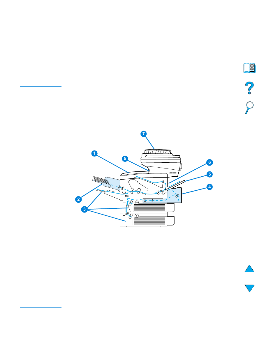 Clearing jams, Jam locations | HP LaserJet 4100 Multifunction Printer series User Manual | Page 80 / 164