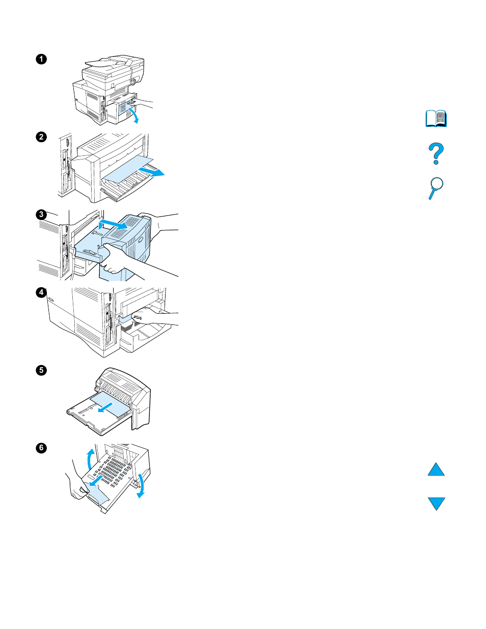 Clearing jams from the duplexer | HP LaserJet 4100 Multifunction Printer series User Manual | Page 83 / 164