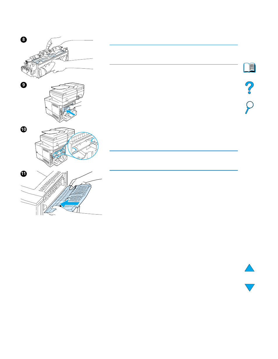 Clearing jams from the adf | HP LaserJet 4100 Multifunction Printer series User Manual | Page 86 / 164