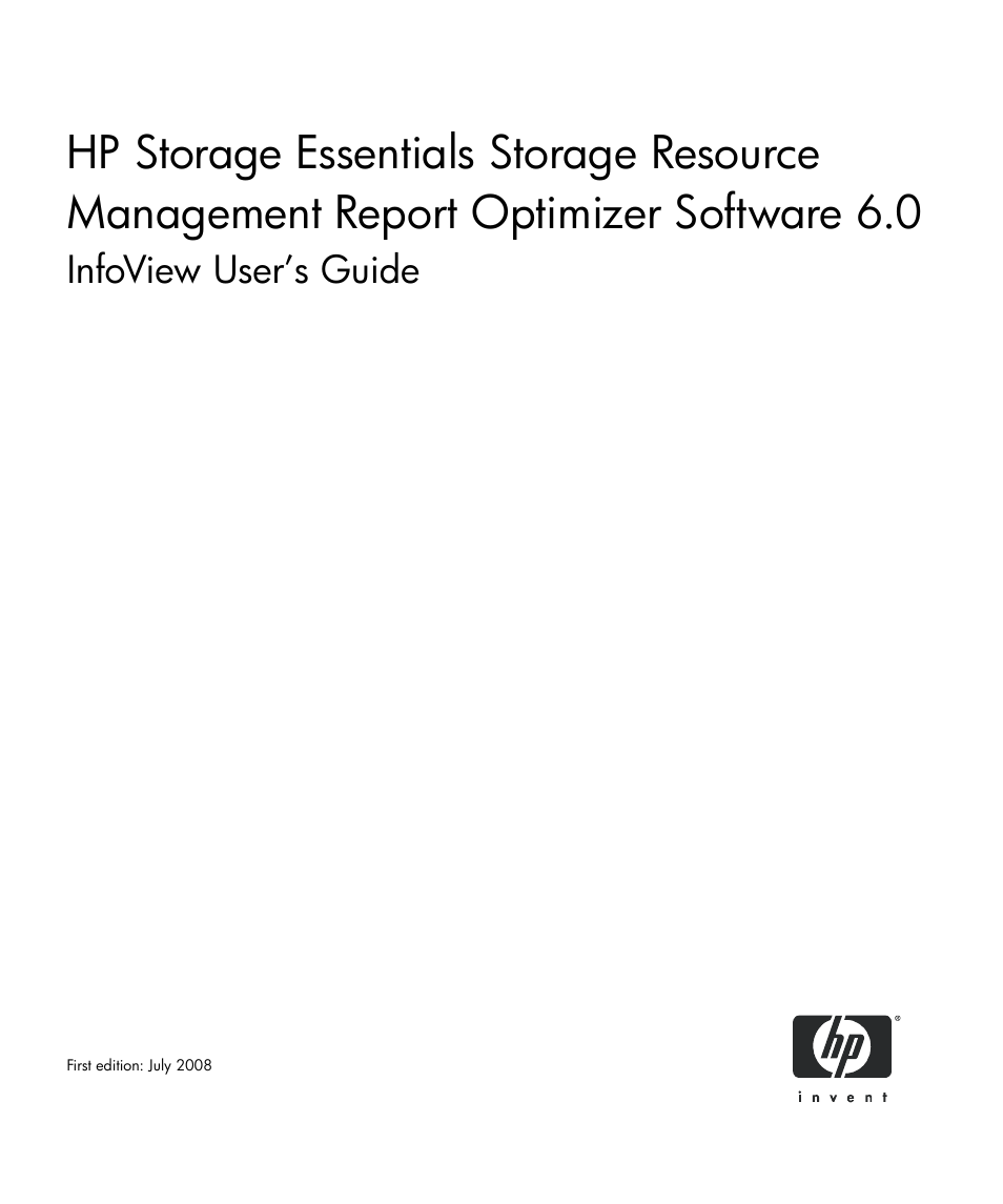 HP Storage Essentials Enterprise Edition Software User Manual | 96 pages