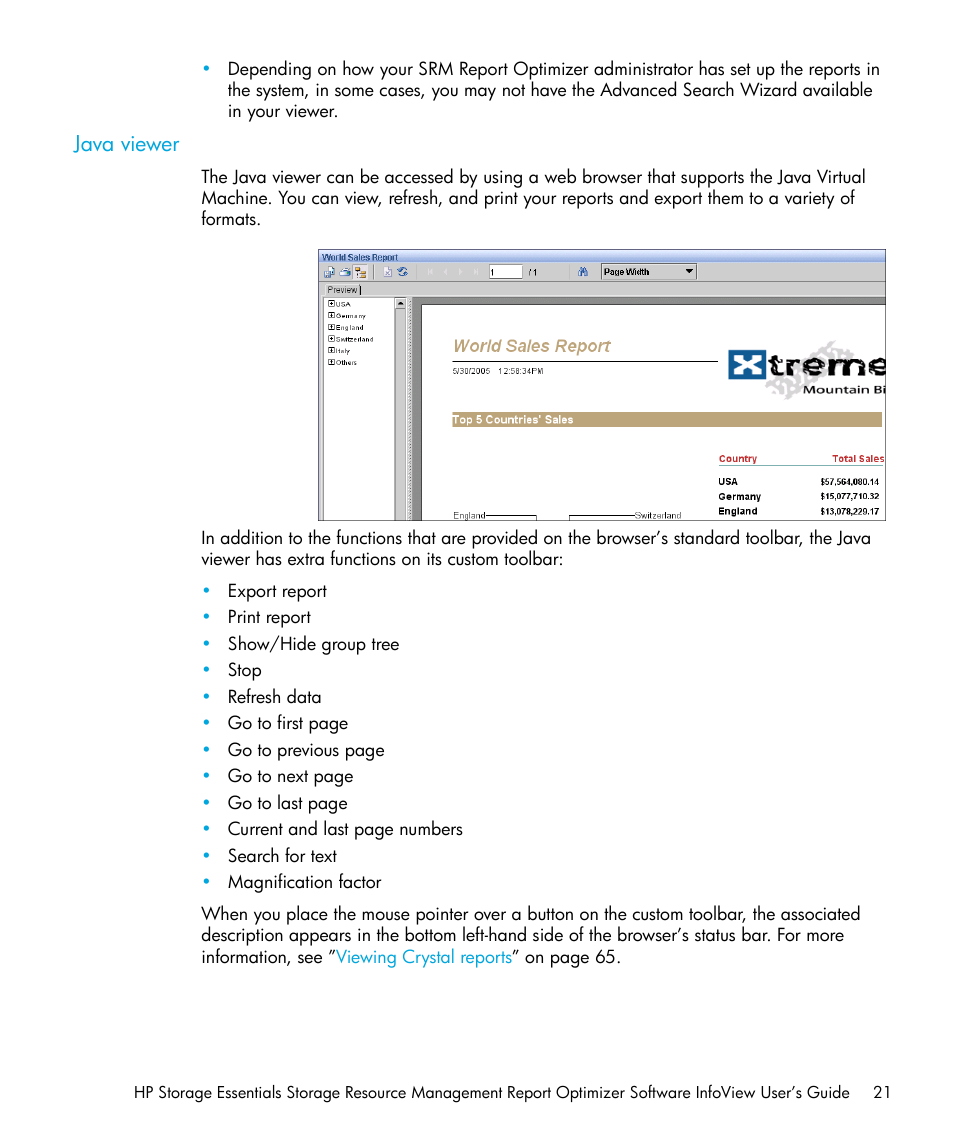 Java viewer | HP Storage Essentials Enterprise Edition Software User Manual | Page 23 / 96