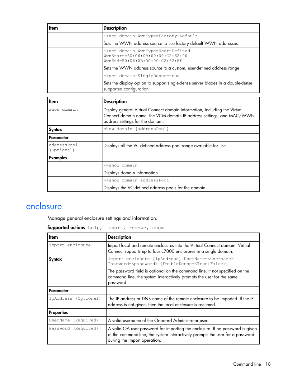 Enclosure | HP Virtual Connect 1.10Gb-F Ethernet Module for c-Class BladeSystem User Manual | Page 18 / 95