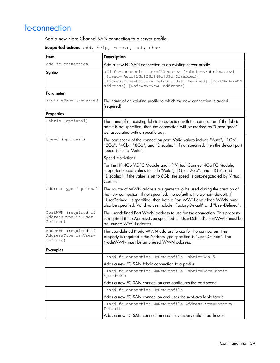 Fc-connection | HP Virtual Connect 1.10Gb-F Ethernet Module for c-Class BladeSystem User Manual | Page 29 / 95