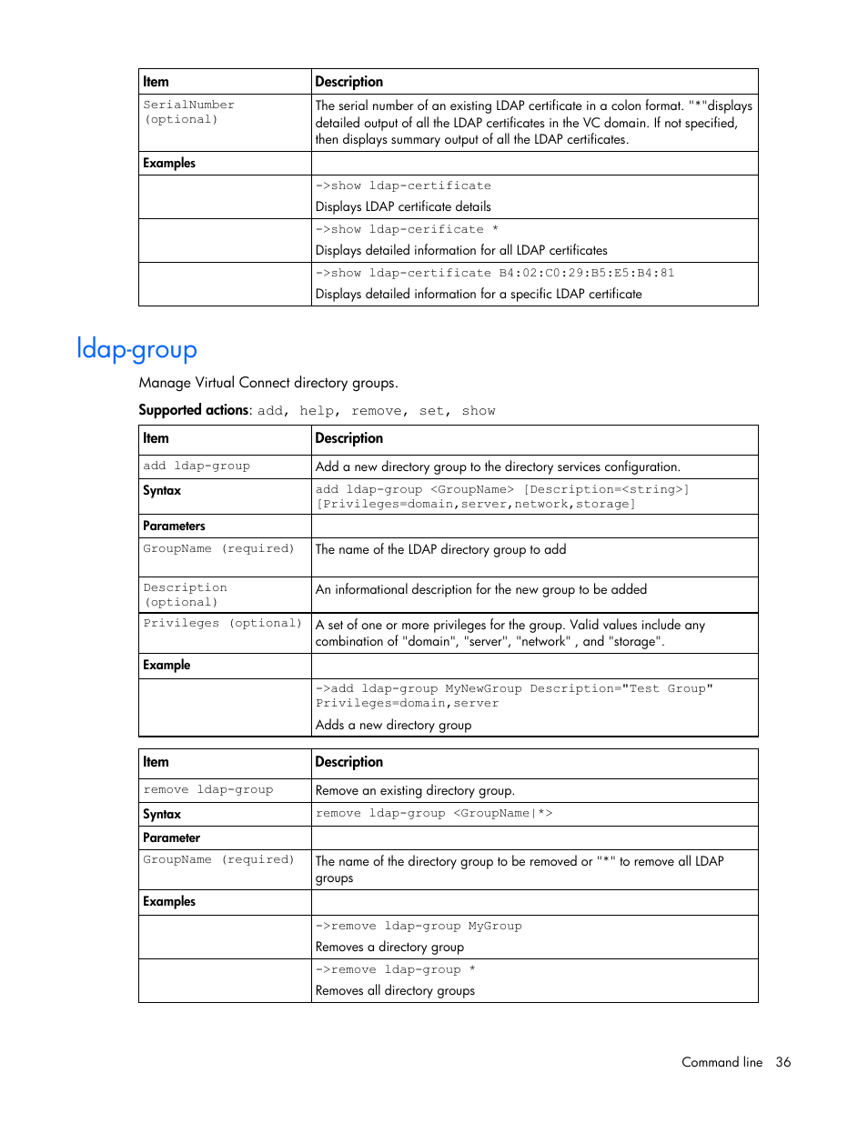 Ldap-group | HP Virtual Connect 1.10Gb-F Ethernet Module for c-Class BladeSystem User Manual | Page 36 / 95