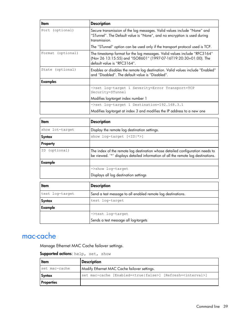 Mac-cache | HP Virtual Connect 1.10Gb-F Ethernet Module for c-Class BladeSystem User Manual | Page 39 / 95