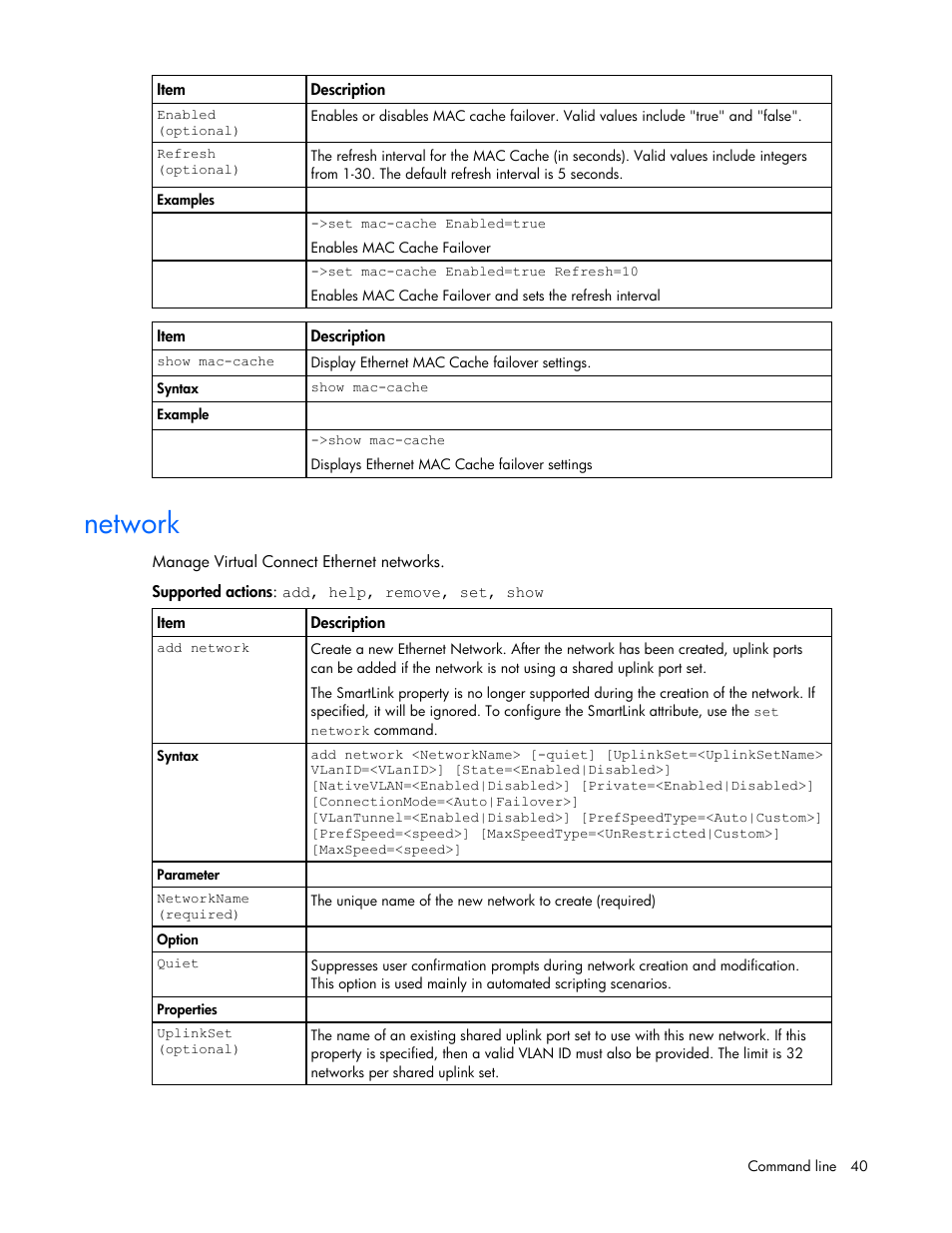 Network | HP Virtual Connect 1.10Gb-F Ethernet Module for c-Class BladeSystem User Manual | Page 40 / 95