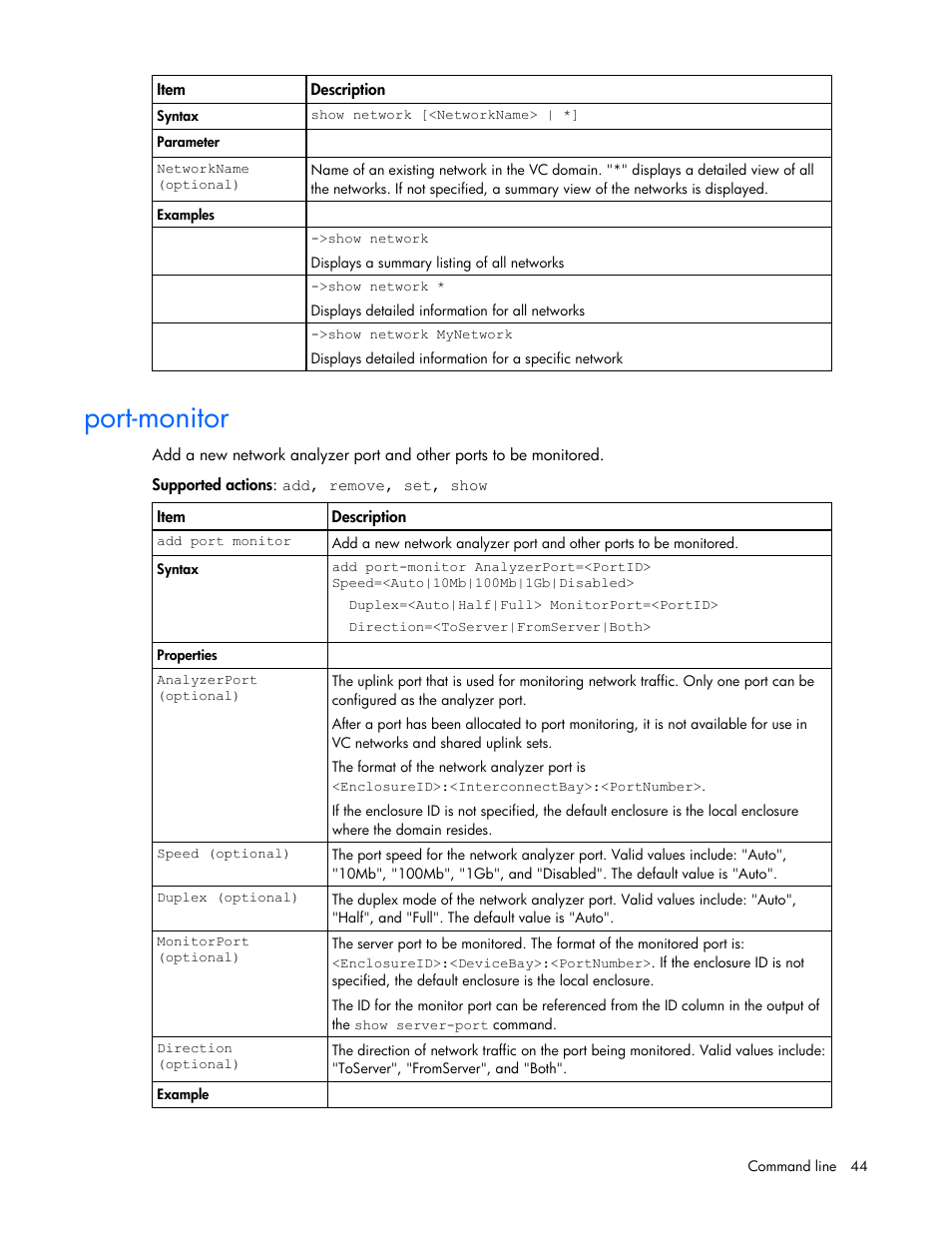 Port-monitor | HP Virtual Connect 1.10Gb-F Ethernet Module for c-Class BladeSystem User Manual | Page 44 / 95
