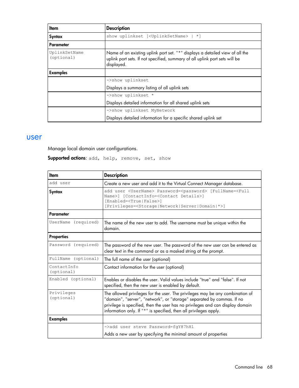 User | HP Virtual Connect 1.10Gb-F Ethernet Module for c-Class BladeSystem User Manual | Page 68 / 95