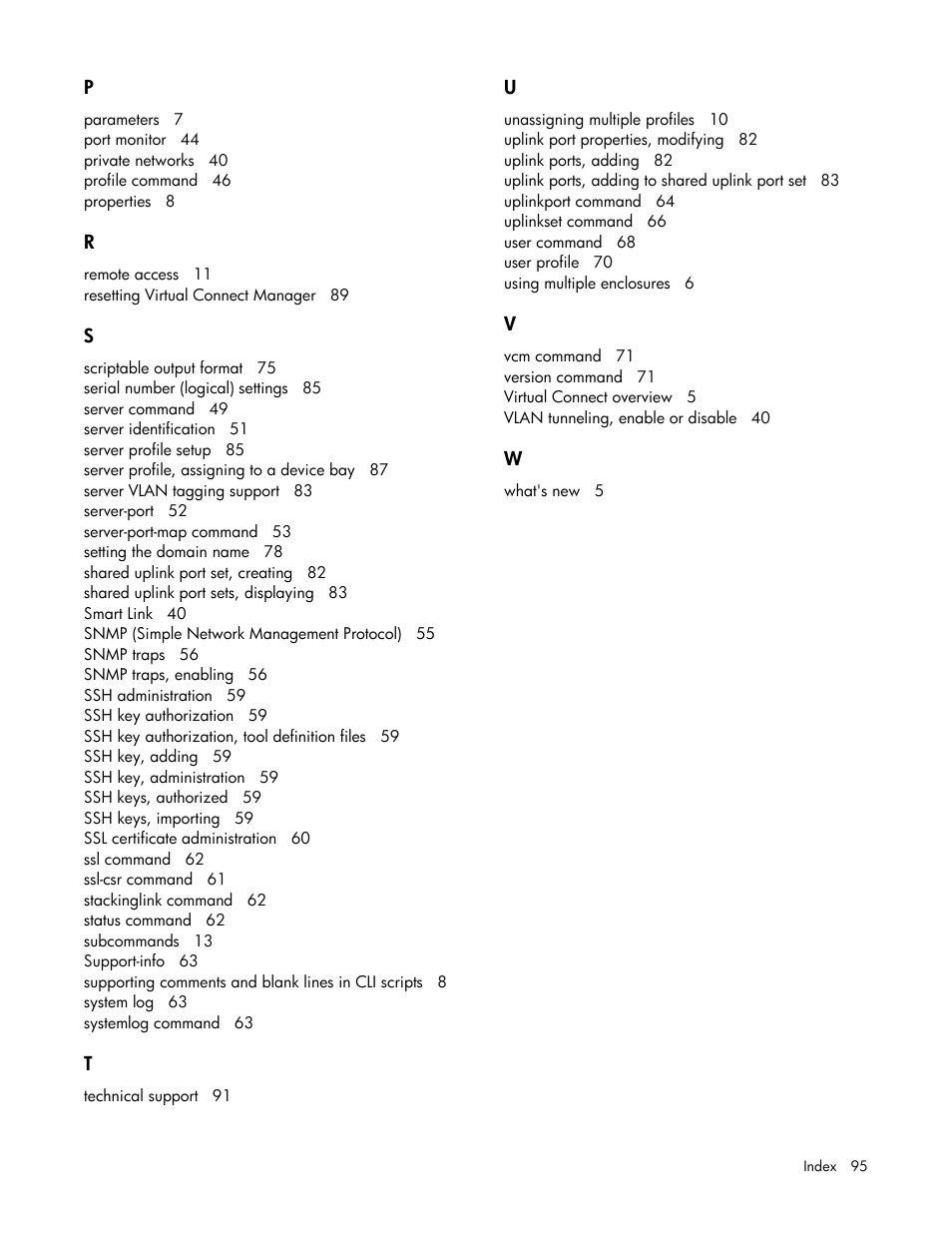 HP Virtual Connect 1.10Gb-F Ethernet Module for c-Class BladeSystem User Manual | Page 95 / 95