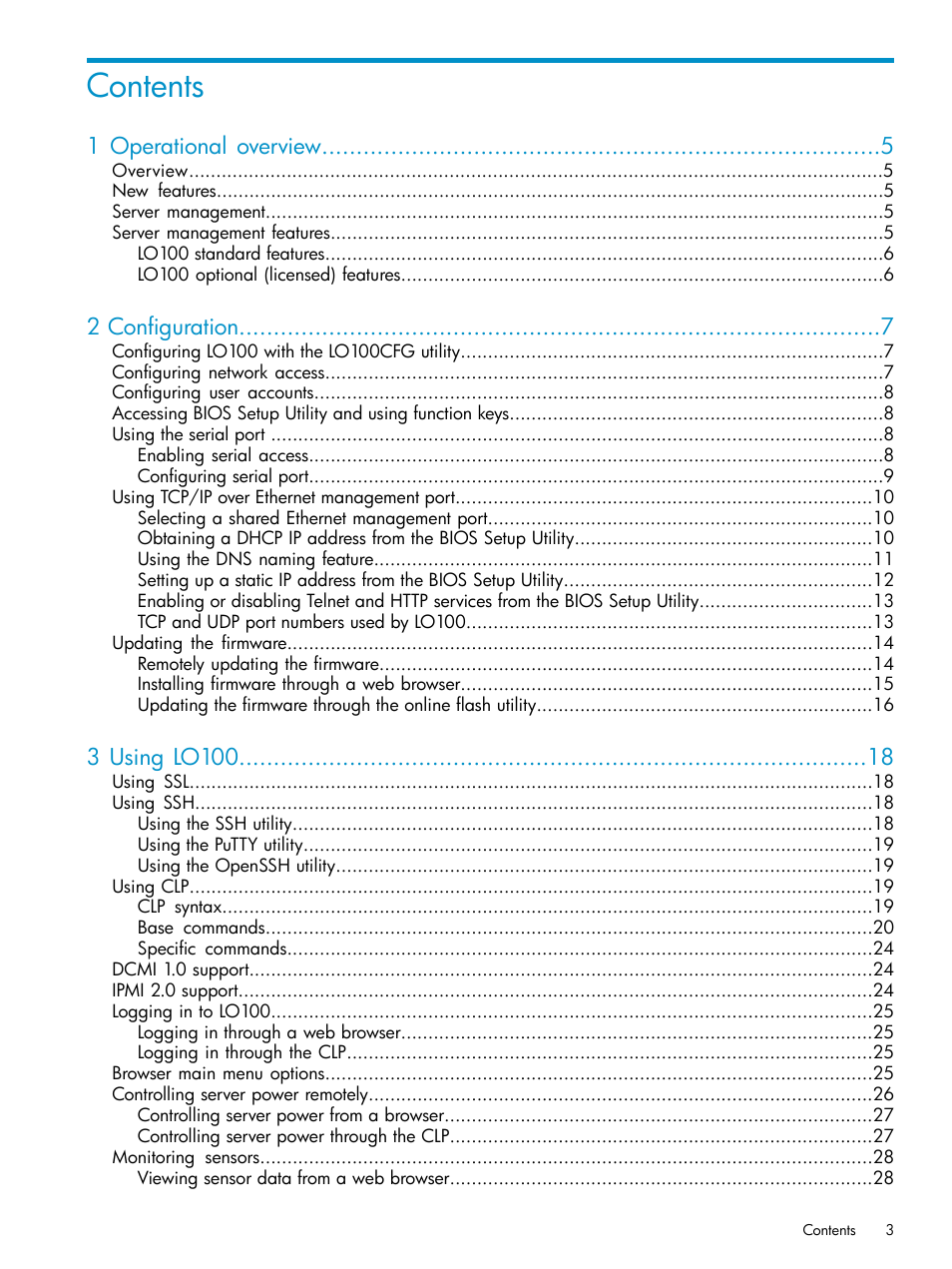 HP Lights-Out 100 Remote Management User Manual | Page 3 / 60