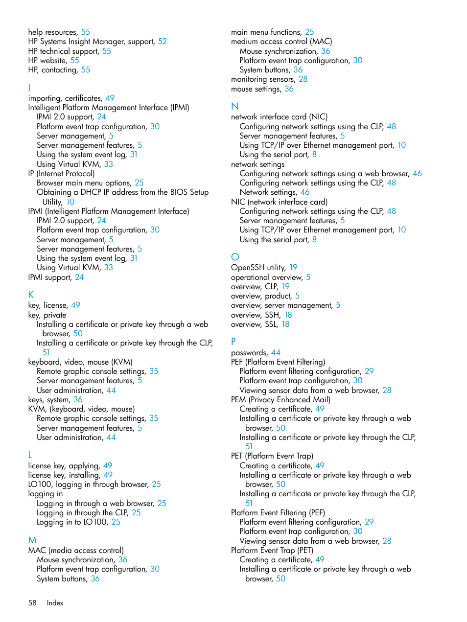 HP Lights-Out 100 Remote Management User Manual | Page 58 / 60