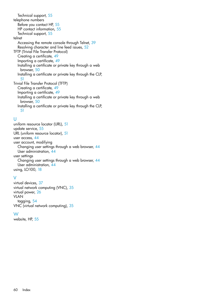 HP Lights-Out 100 Remote Management User Manual | Page 60 / 60
