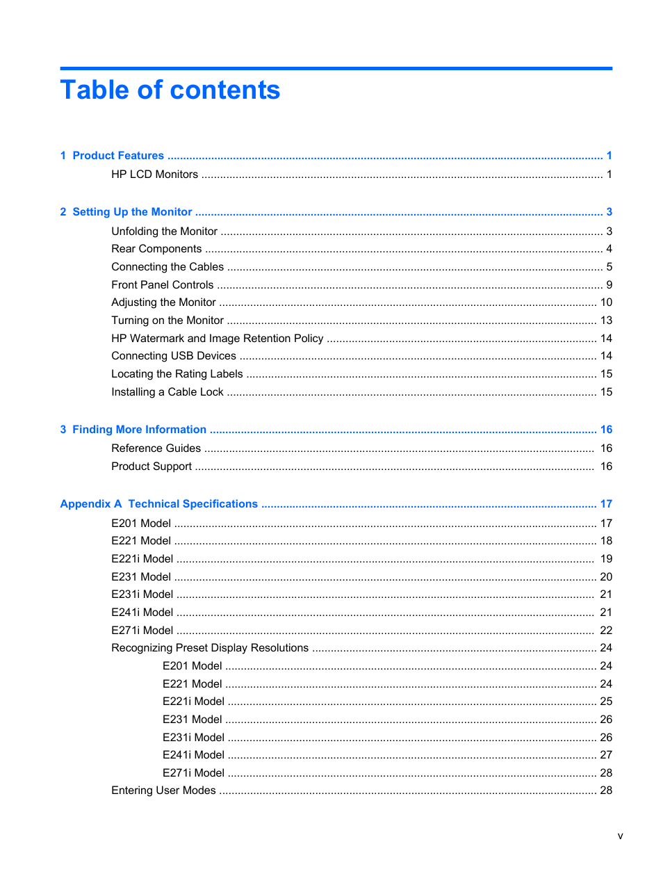 HP EliteDisplay E241i 24-in IPS LED Backlit Monitor User Manual | Page 5 / 34