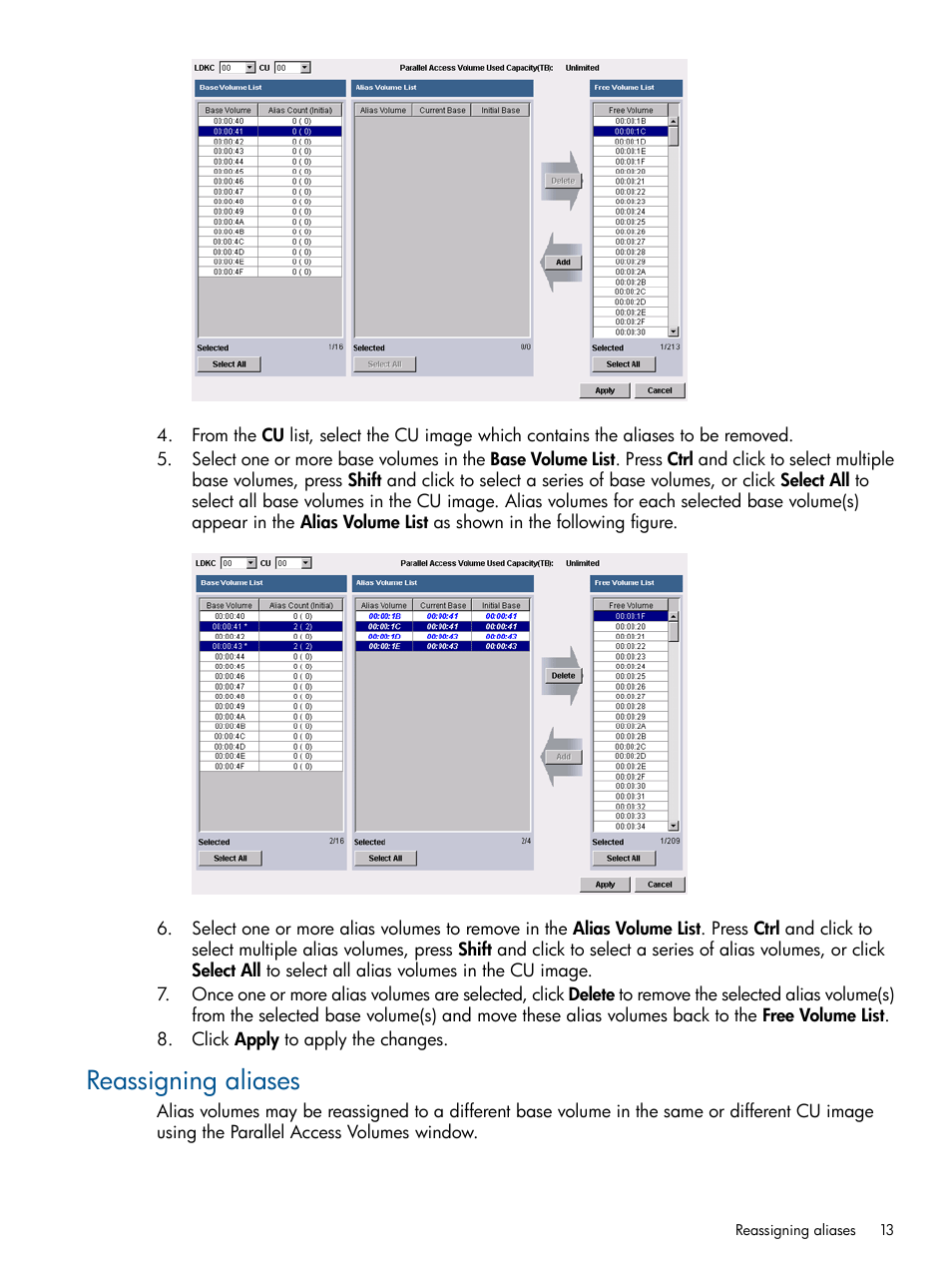 Reassigning aliases | HP XP P9000 for Compatible PAV Software Licenses User Manual | Page 13 / 36
