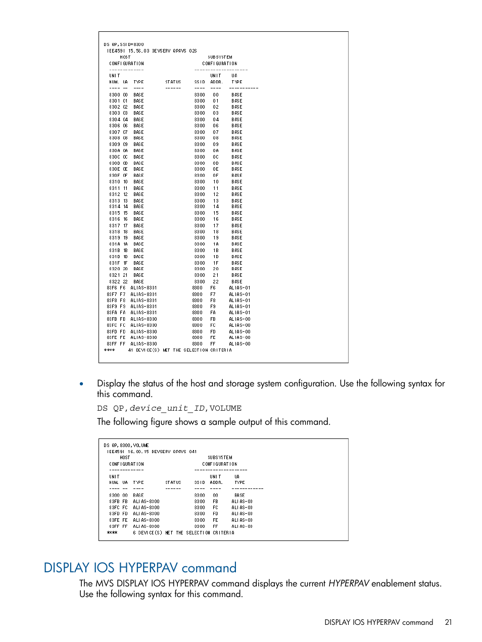 Display ios hyperpav command | HP XP P9000 for Compatible PAV Software Licenses User Manual | Page 21 / 36