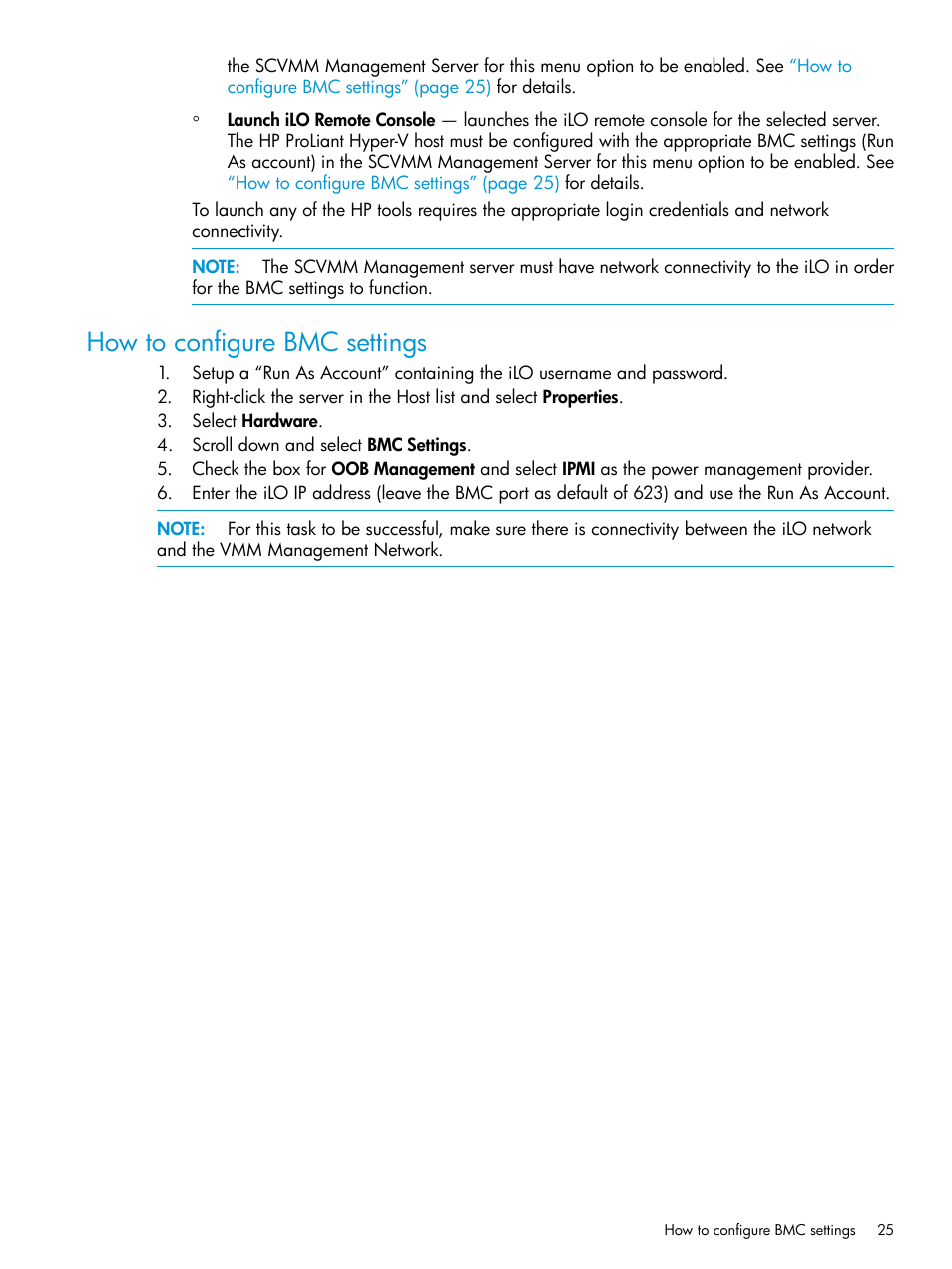 How to configure bmc settings | HP OneView for Microsoft System Center User Manual | Page 25 / 35