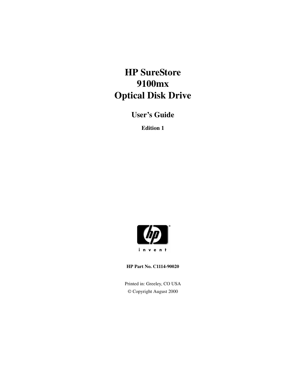 HP Optical Jukeboxes User Manual | 77 pages