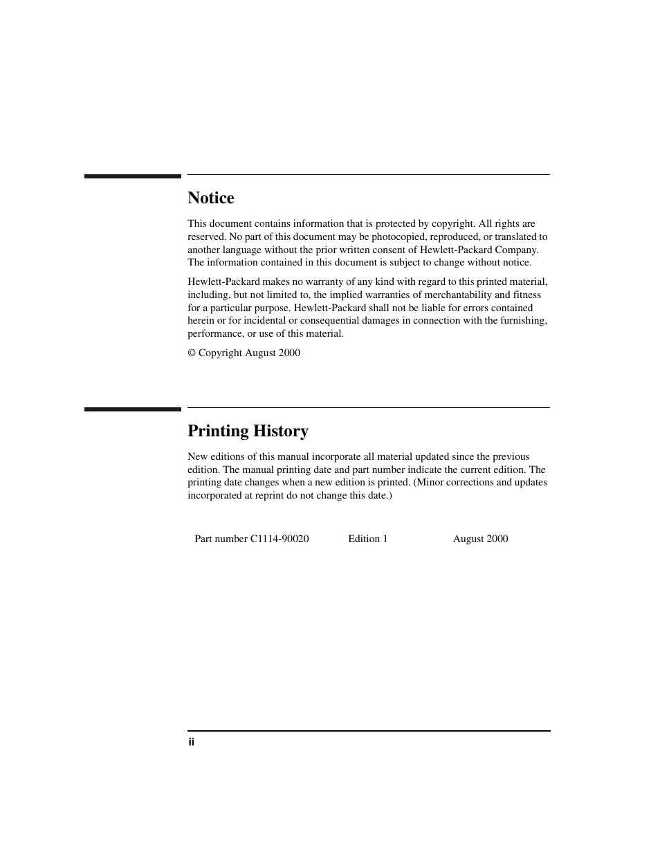 Notice, Printing history | HP Optical Jukeboxes User Manual | Page 2 / 77
