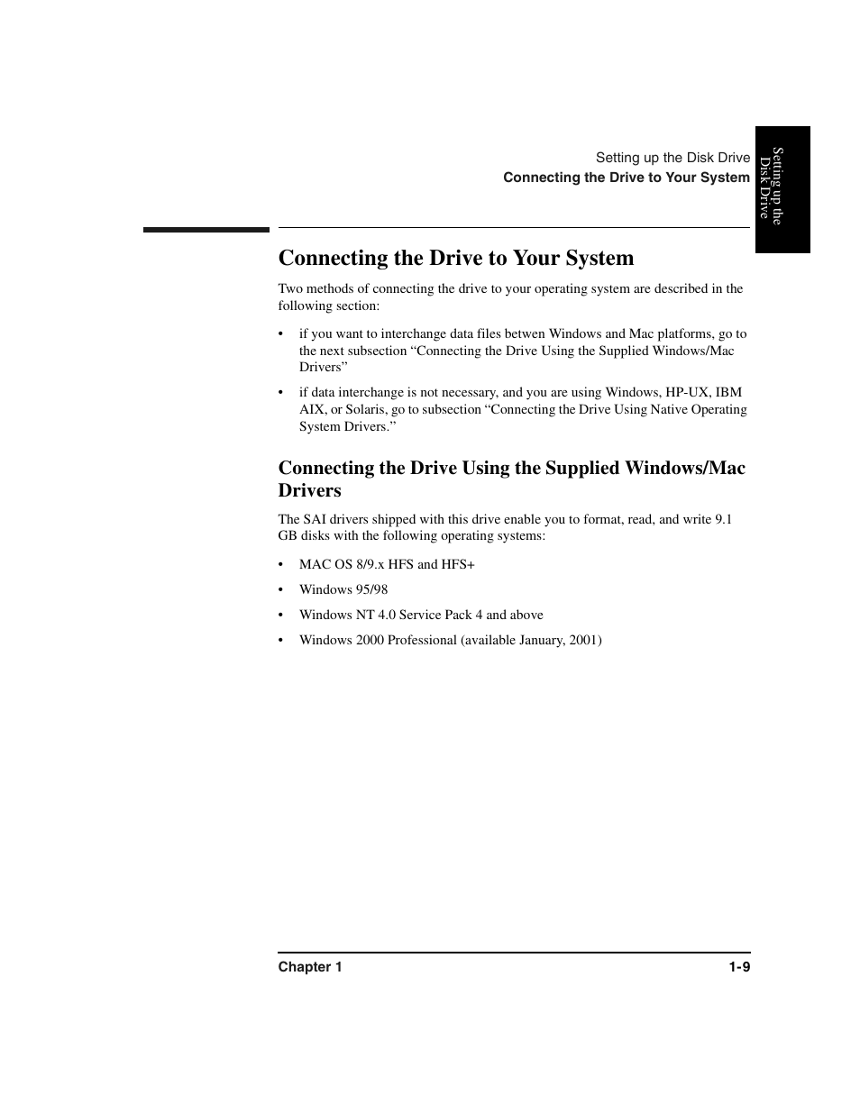 Connecting the drive to your system, Connecting the drive to your system -9 | HP Optical Jukeboxes User Manual | Page 21 / 77