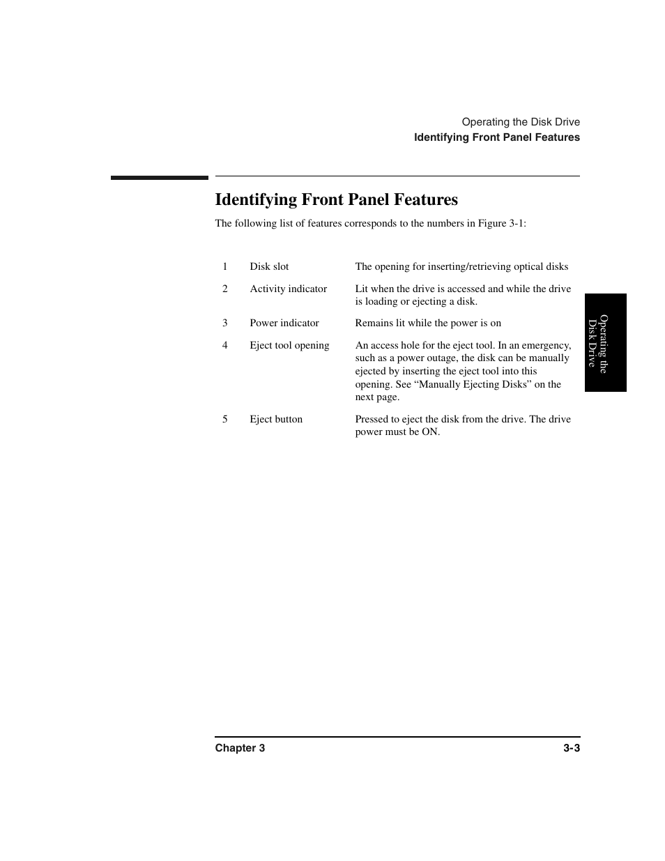 Identifying front panel features, Identifying front panel features -3 | HP Optical Jukeboxes User Manual | Page 37 / 77