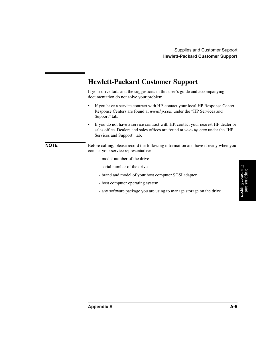 Hewlett-packard customer support | HP Optical Jukeboxes User Manual | Page 51 / 77