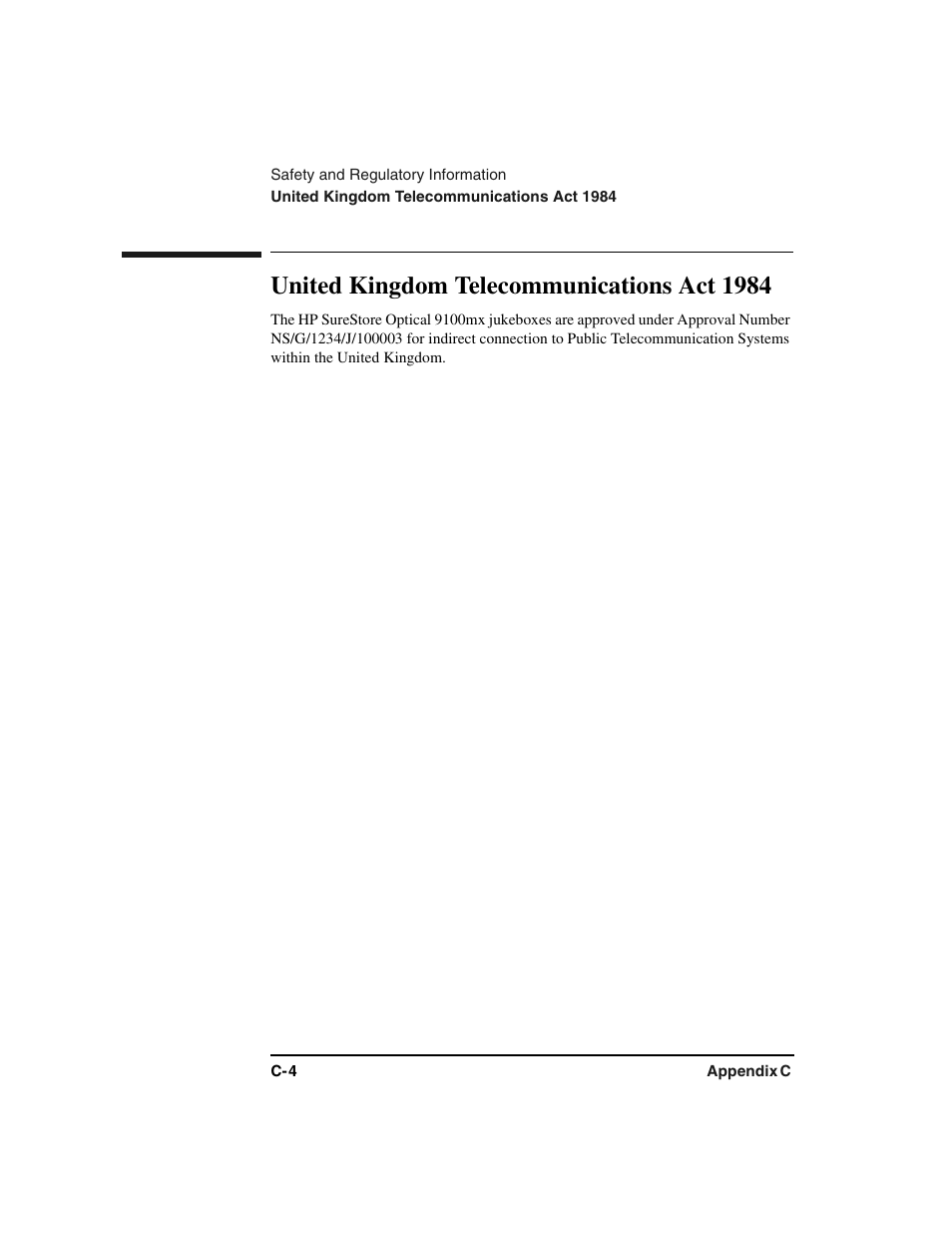 United kingdom telecommunications act 1984 | HP Optical Jukeboxes User Manual | Page 68 / 77