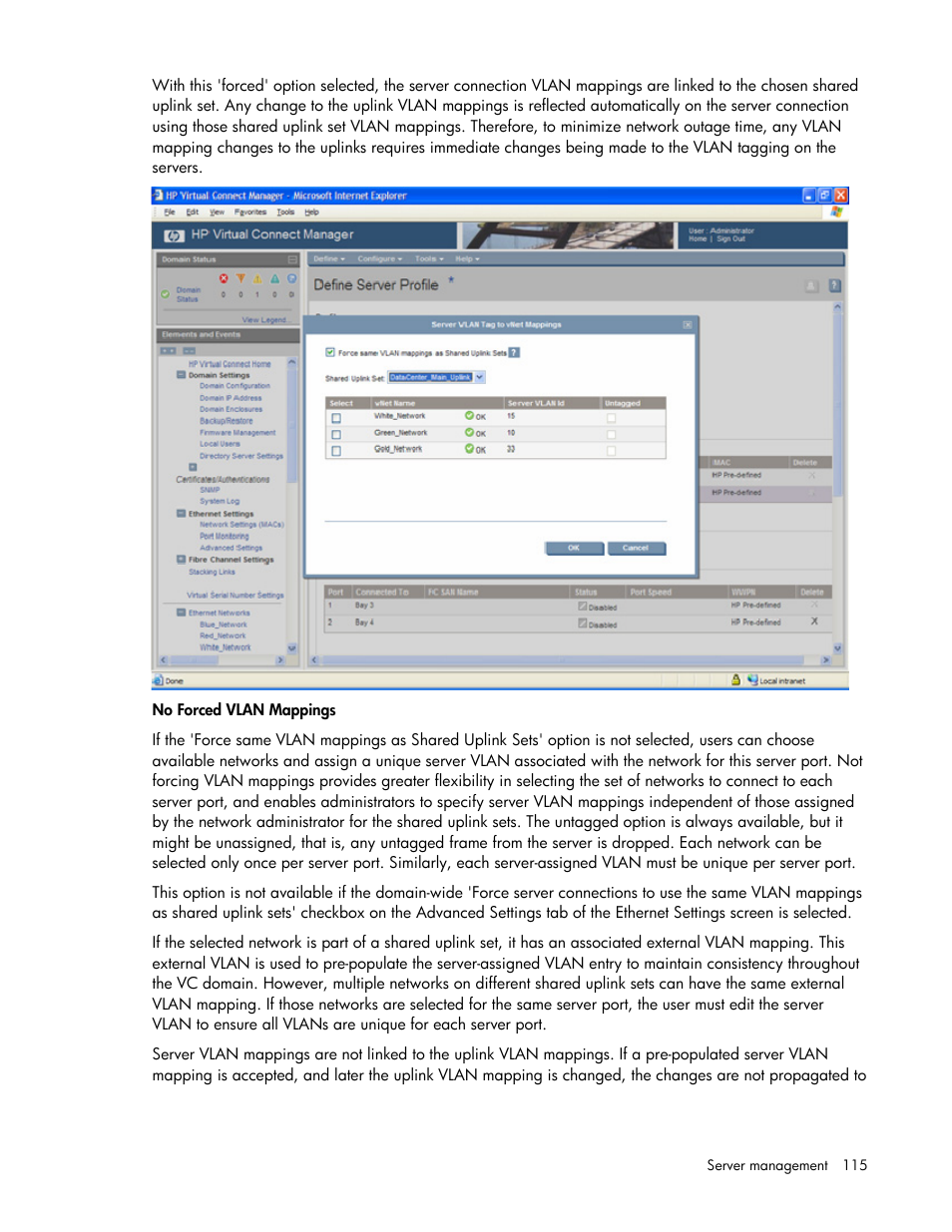 HP Virtual Connect Flex-10 10Gb Ethernet Module for c-Class BladeSystem User Manual | Page 115 / 169