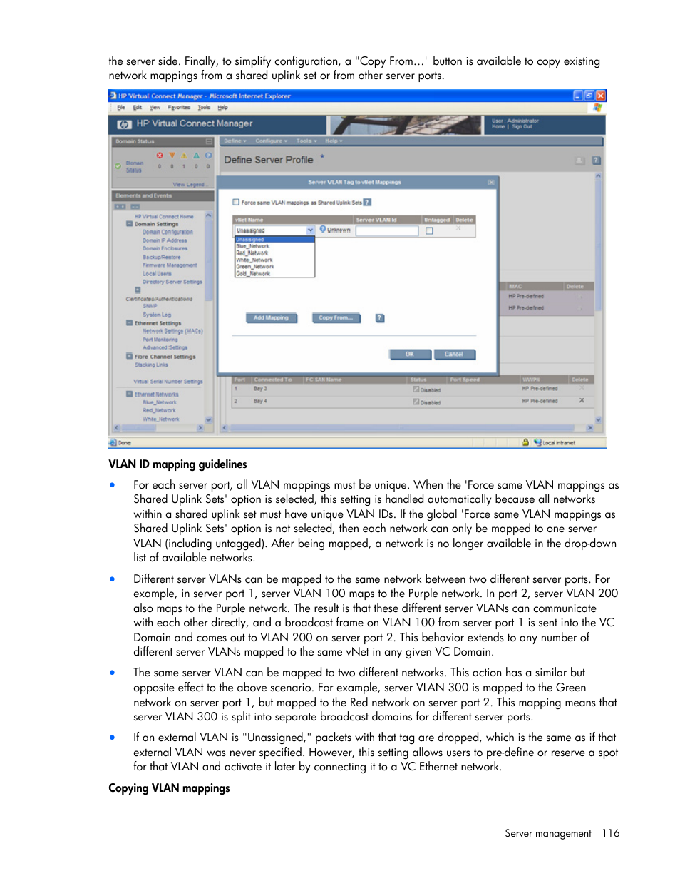 HP Virtual Connect Flex-10 10Gb Ethernet Module for c-Class BladeSystem User Manual | Page 116 / 169