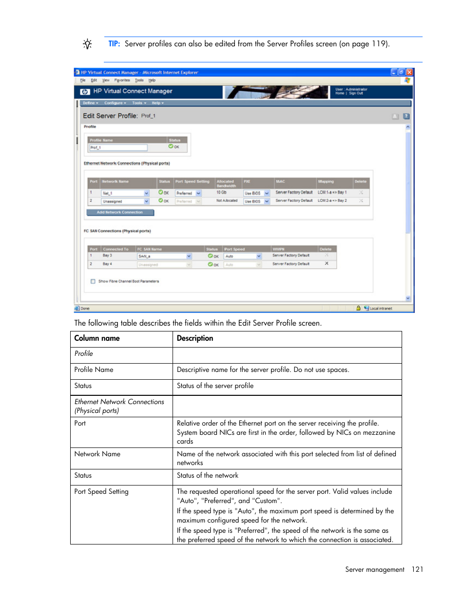 HP Virtual Connect Flex-10 10Gb Ethernet Module for c-Class BladeSystem User Manual | Page 121 / 169