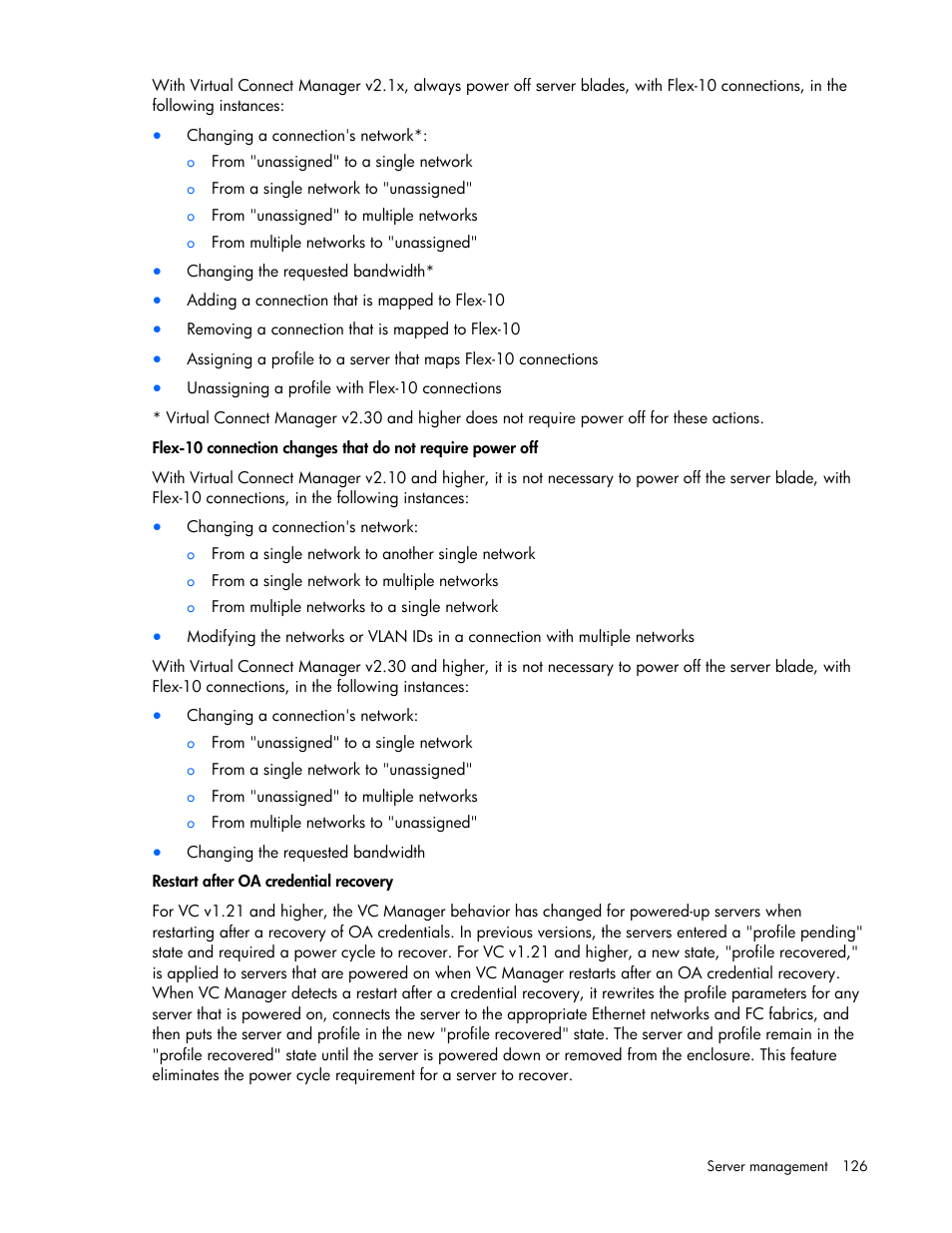 HP Virtual Connect Flex-10 10Gb Ethernet Module for c-Class BladeSystem User Manual | Page 126 / 169