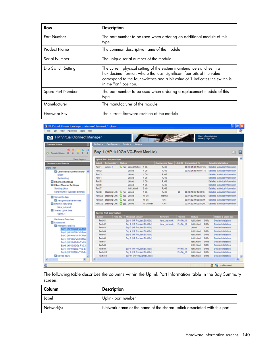 HP Virtual Connect Flex-10 10Gb Ethernet Module for c-Class BladeSystem User Manual | Page 140 / 169